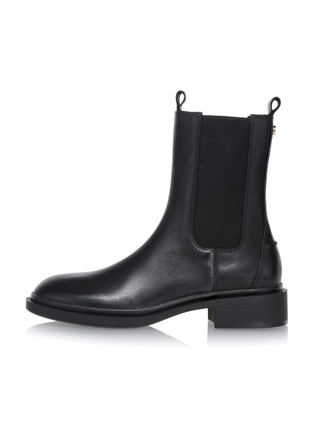 Black leather women's ankle boots BUTYD-1032-99(Z24)