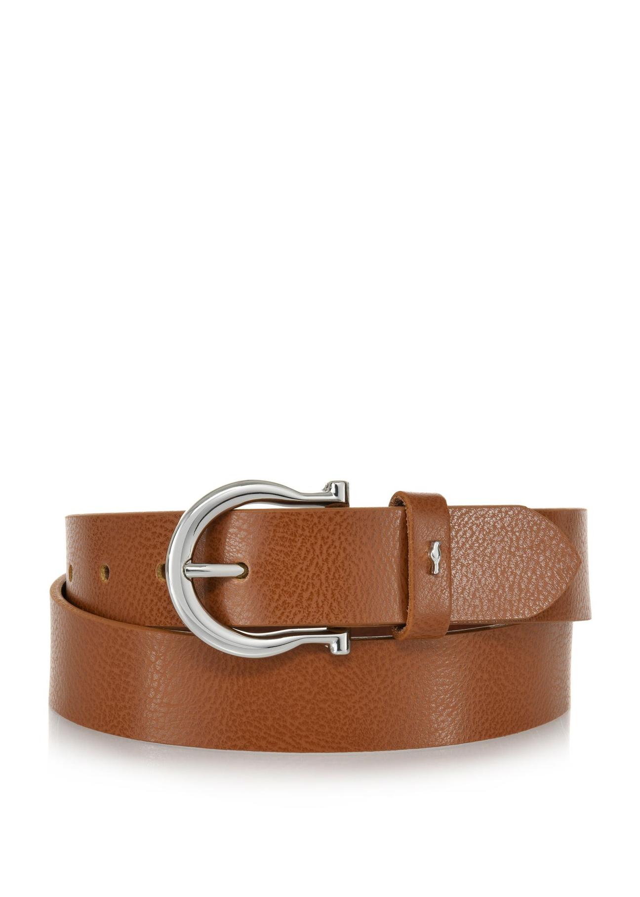 Brown leather women's belt PASDS-0274A-89(W24)-01