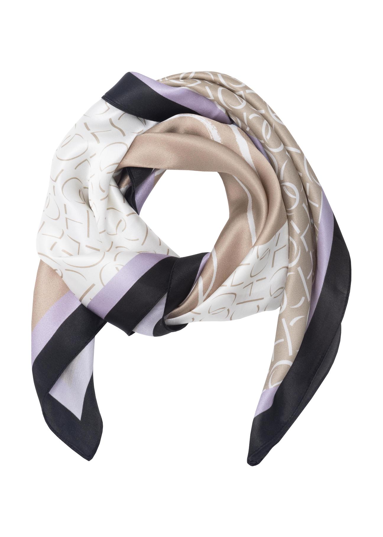 Women's silk scarf with monogram SZADT-0155-81(W23)-04