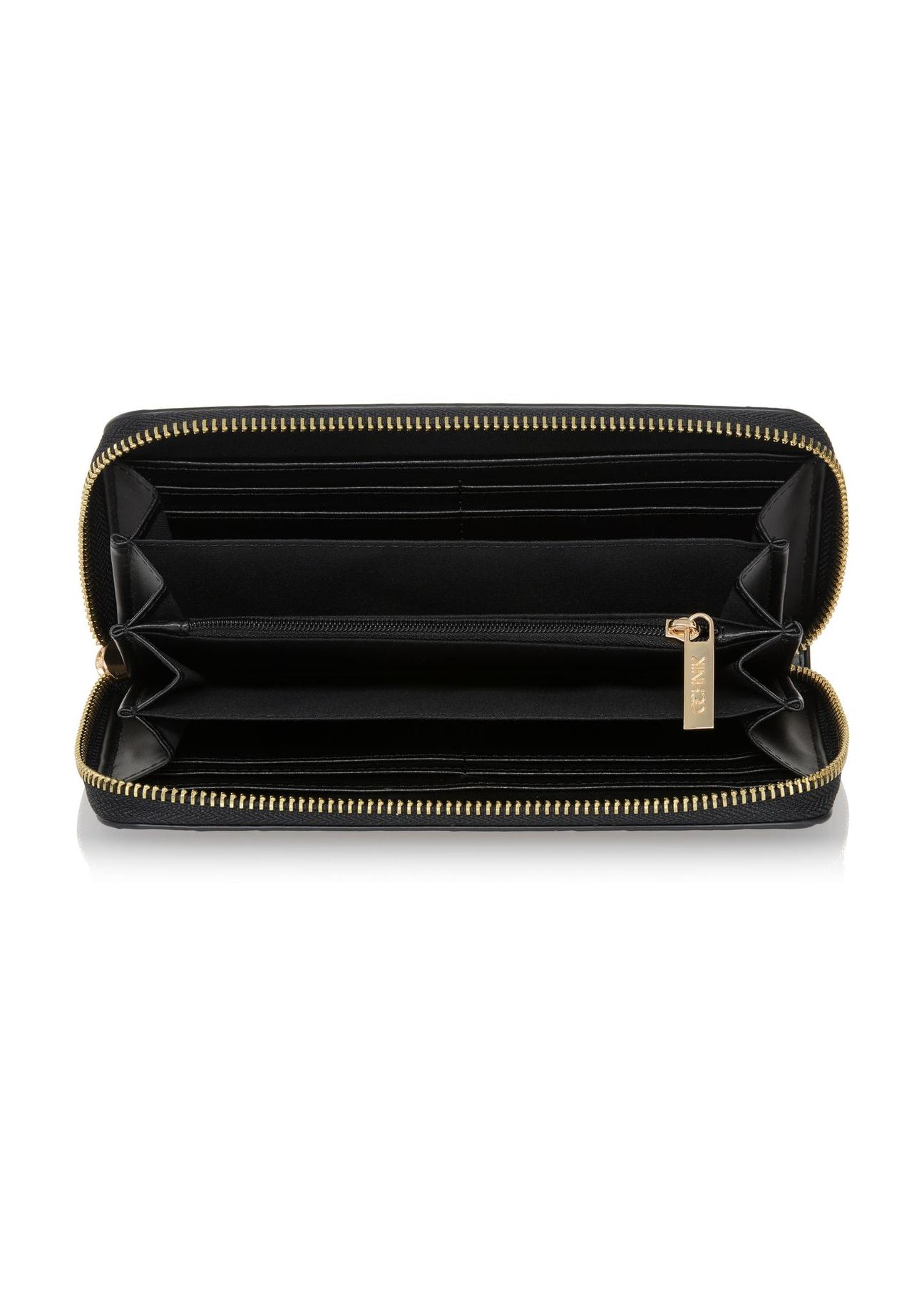 Large black ladies wallet with embossing POREC-0350-99(Z24)-04