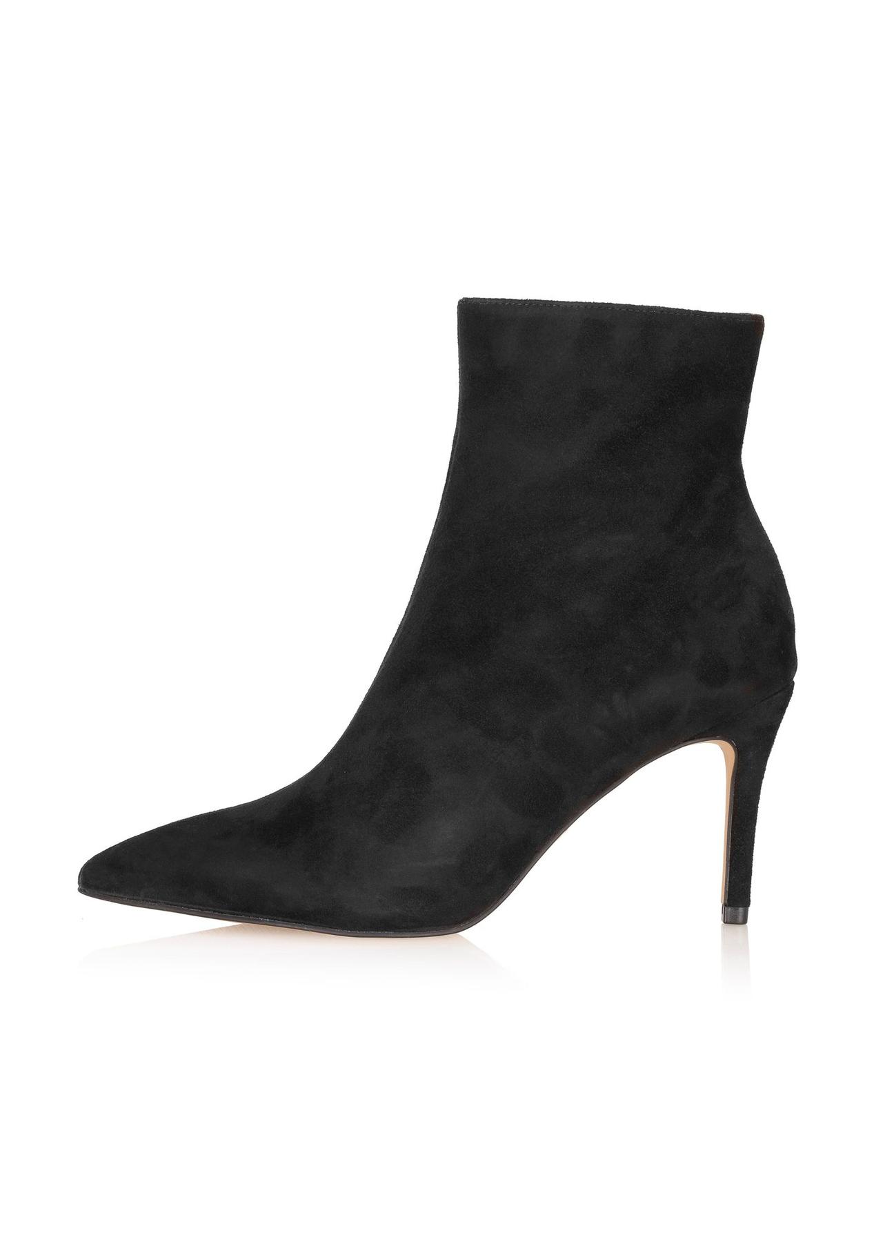 Black suede ankle boots with high heel BUTYD-1122-98(Z24)-05