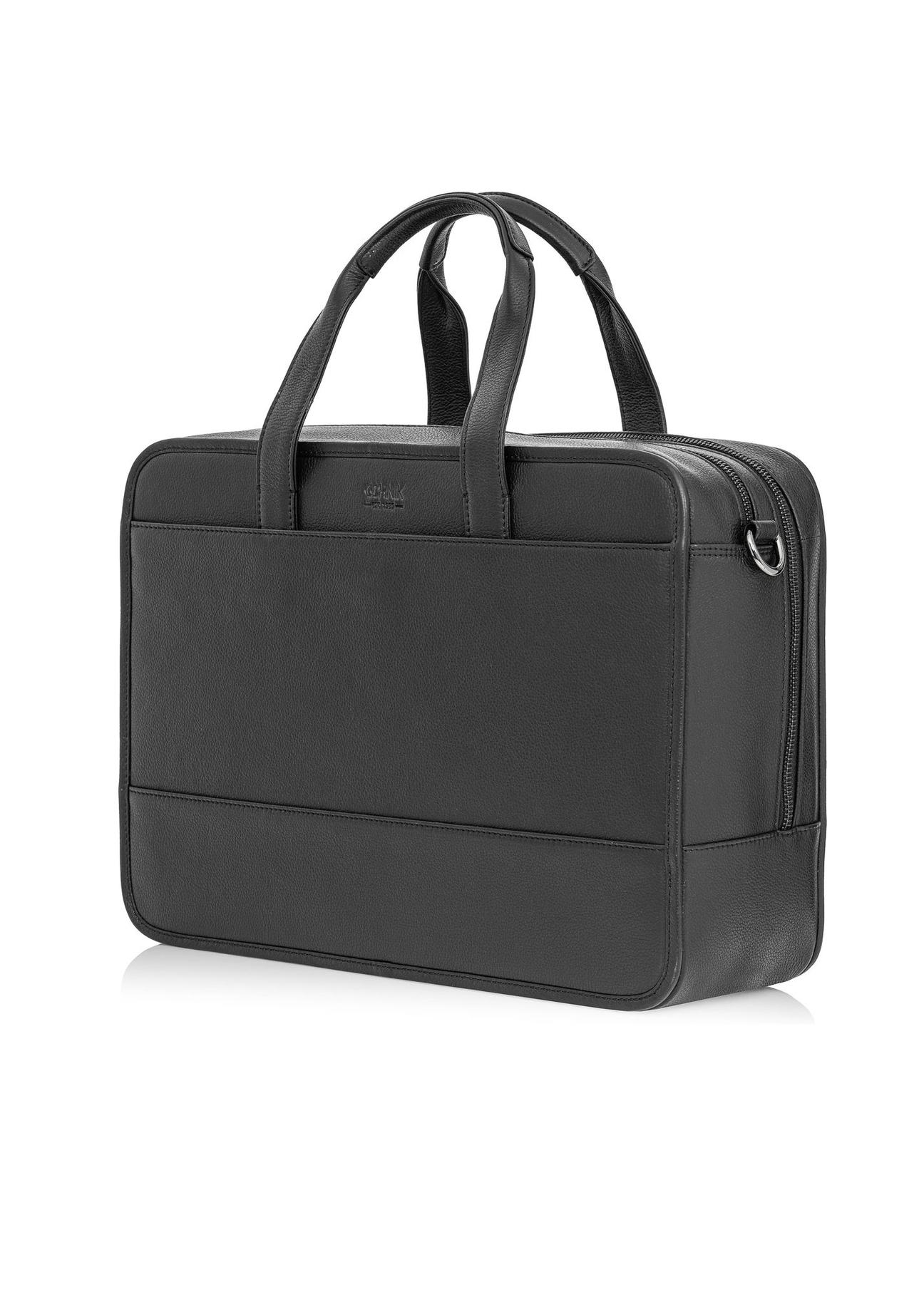 Black leather men's bag TORMS-0448-99(W25)-02