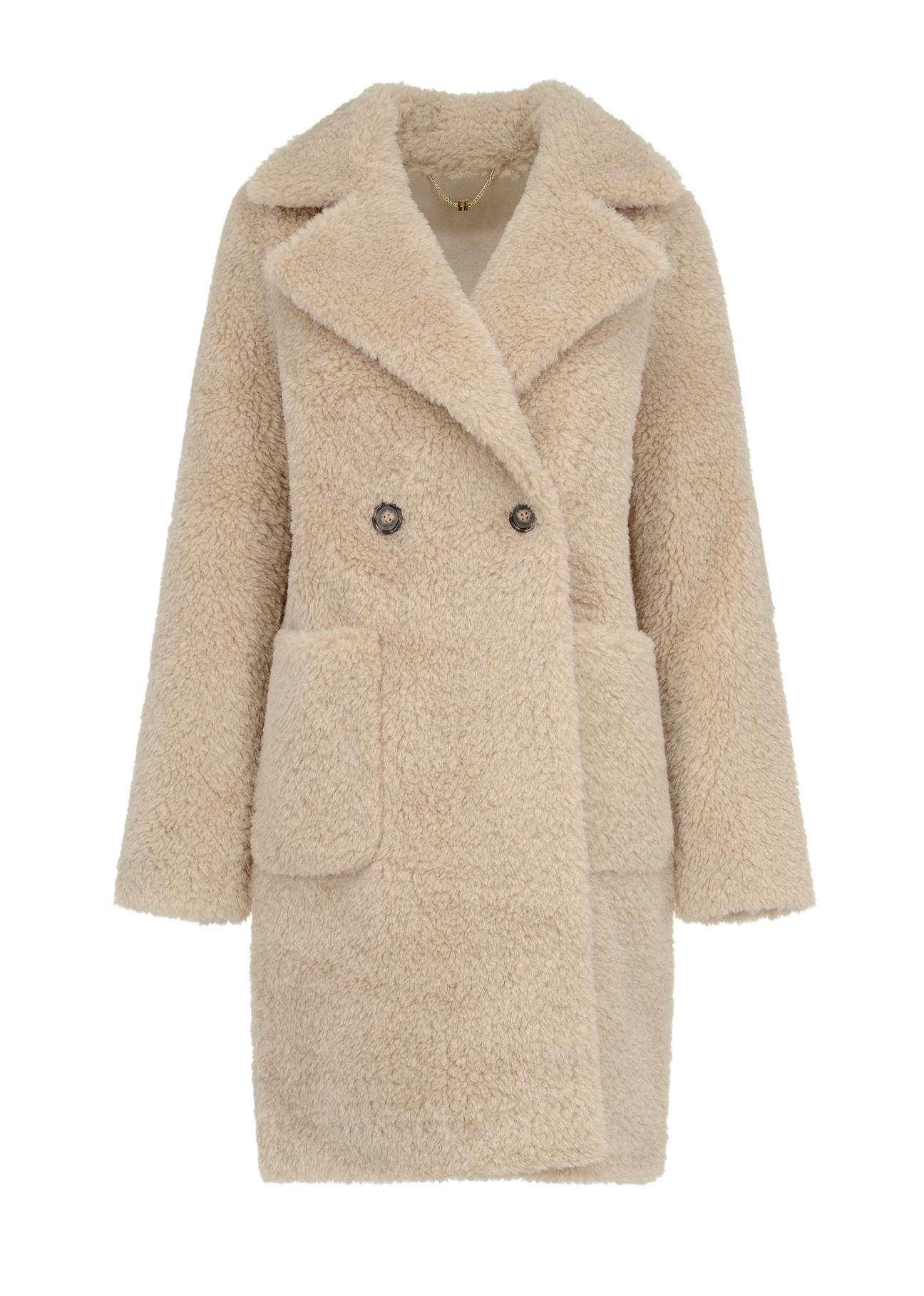 Women's fur coat with double-breasted clasp FUTDP-0018-81(Z24)-04