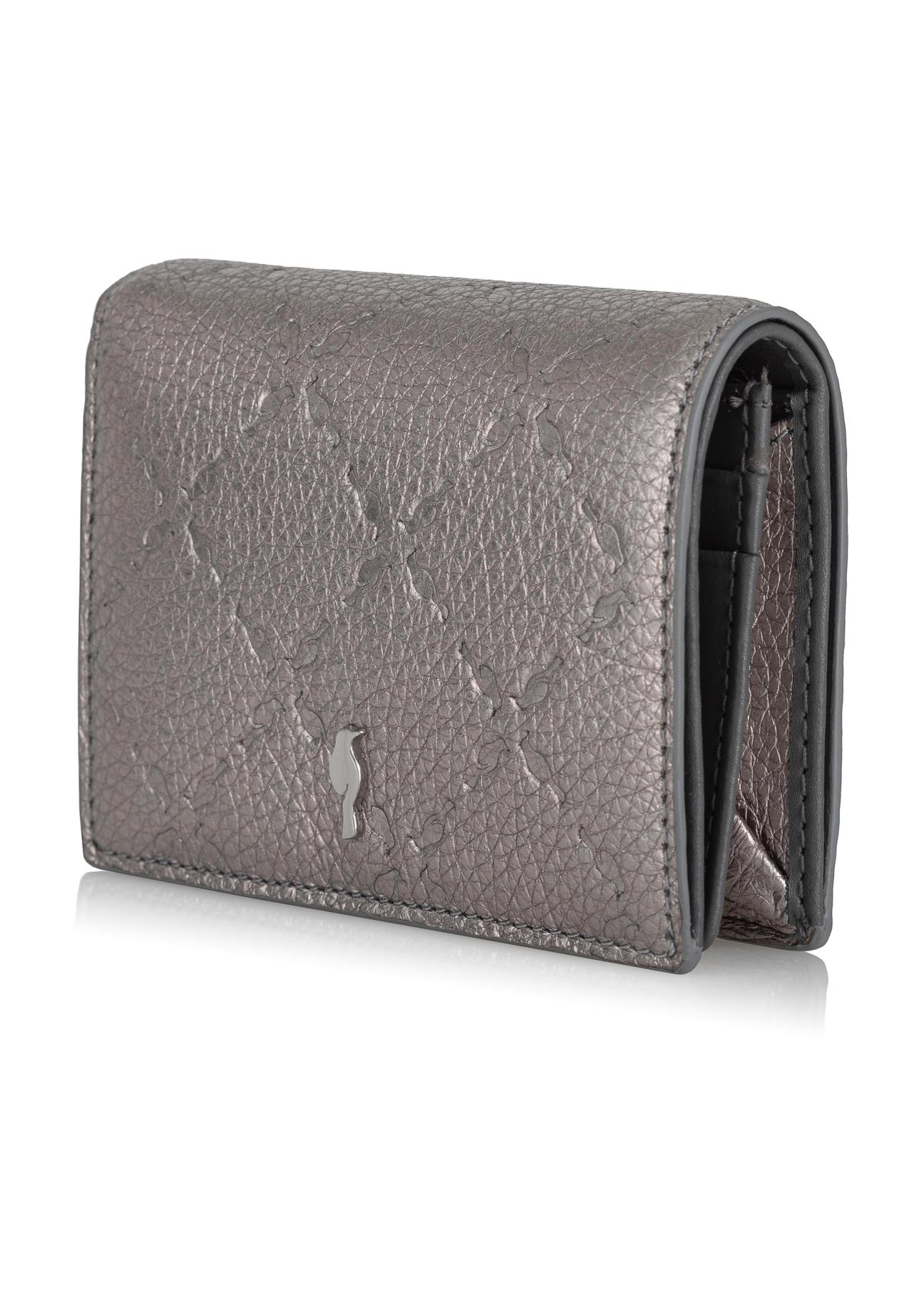 Women's small silver leather wallet PORES-0872-92(Z23)-02