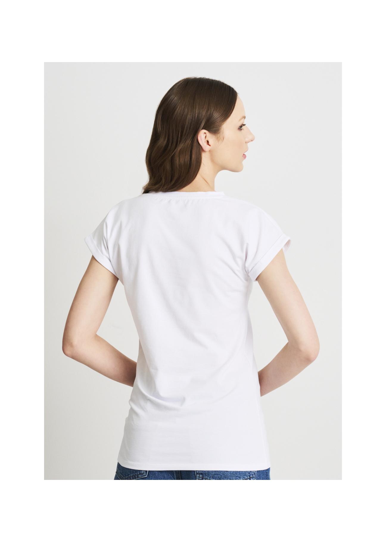 Women's white T-shirt with oriole TSHDT-0097-11(W22)-05