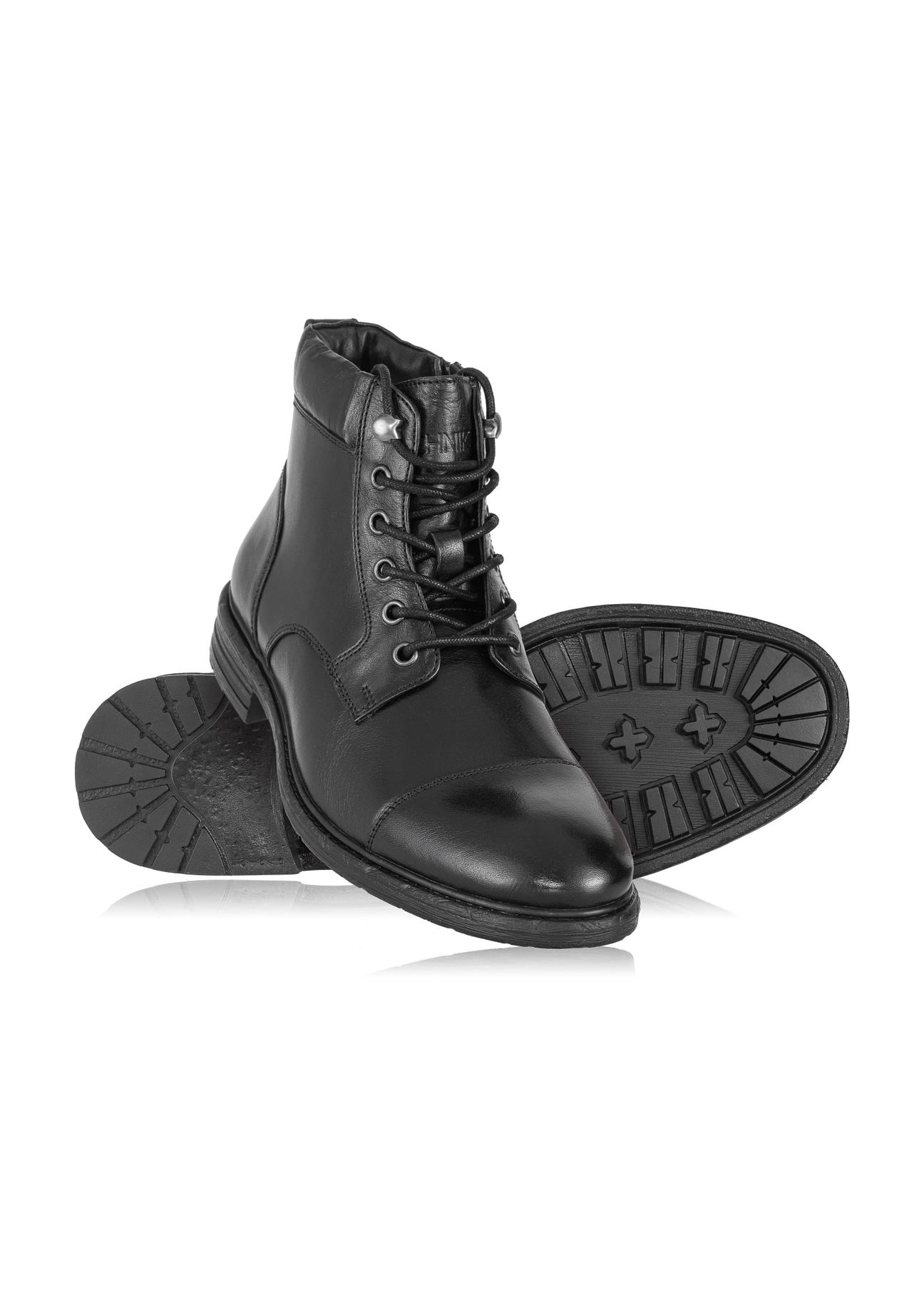 Black leather men's boots BUTYM-0404B-99(Z23)-04