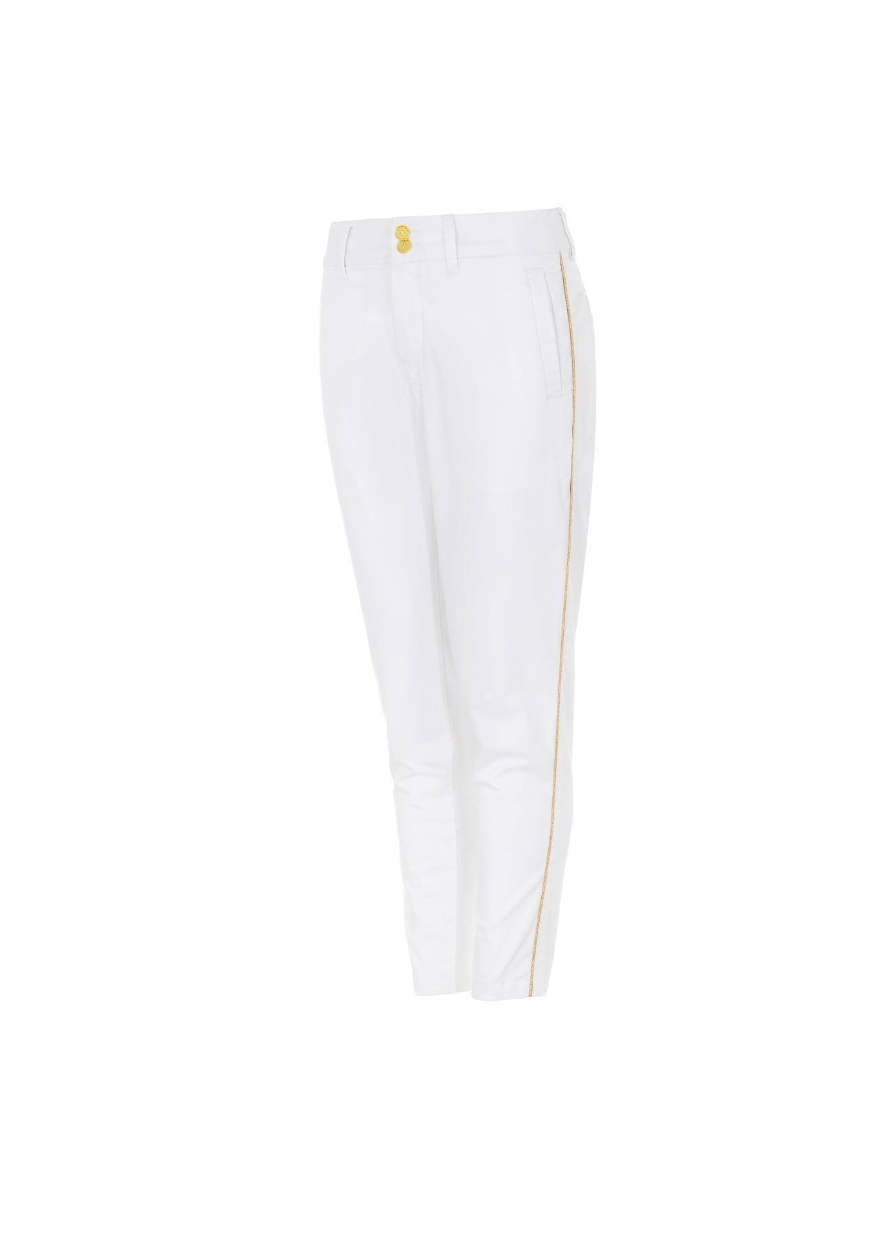 White women's pants with piping SPODT-0056-11(W21)-02