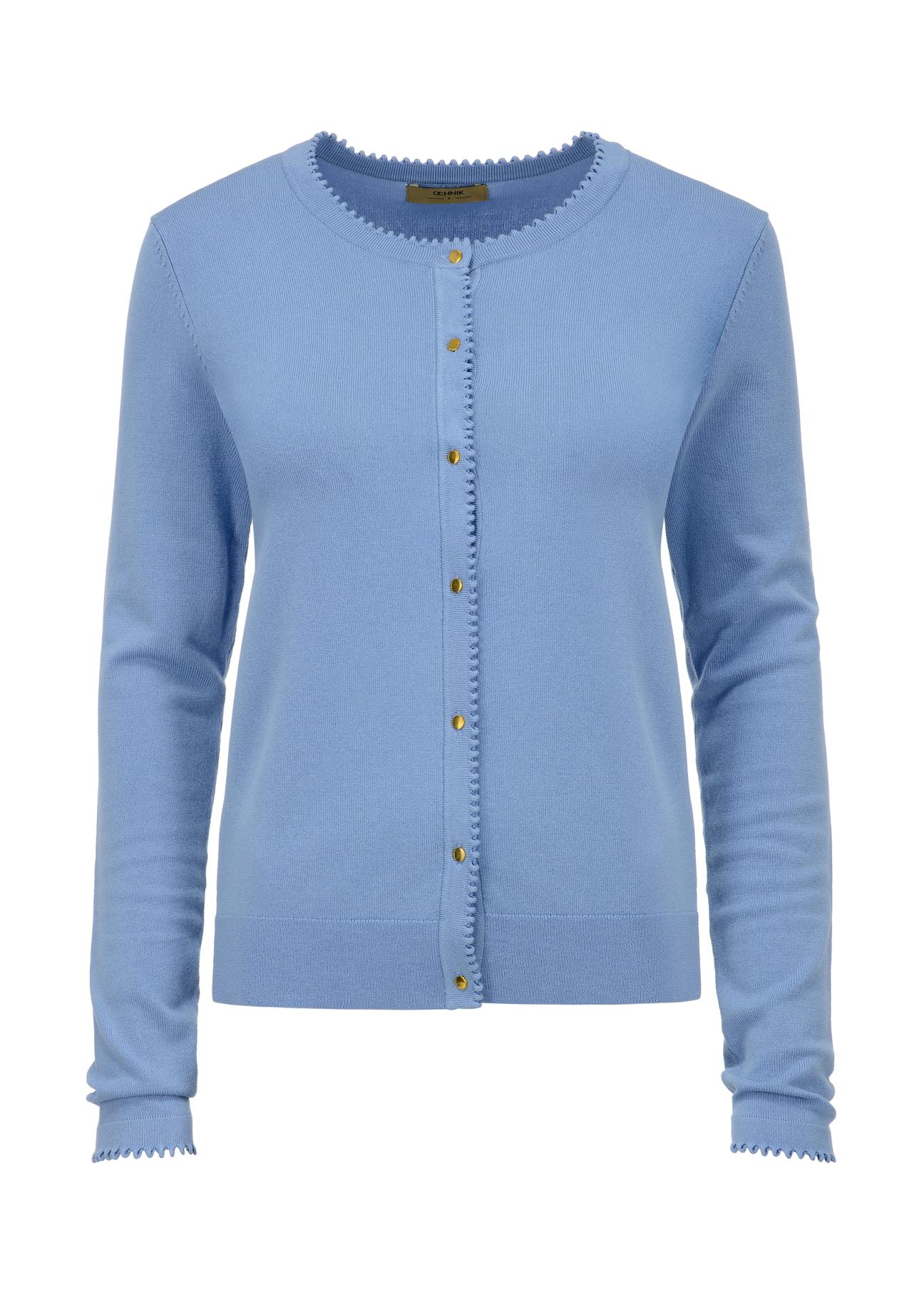 Blue women's cardigan with buttons KARDT-0033-61(W23)-04