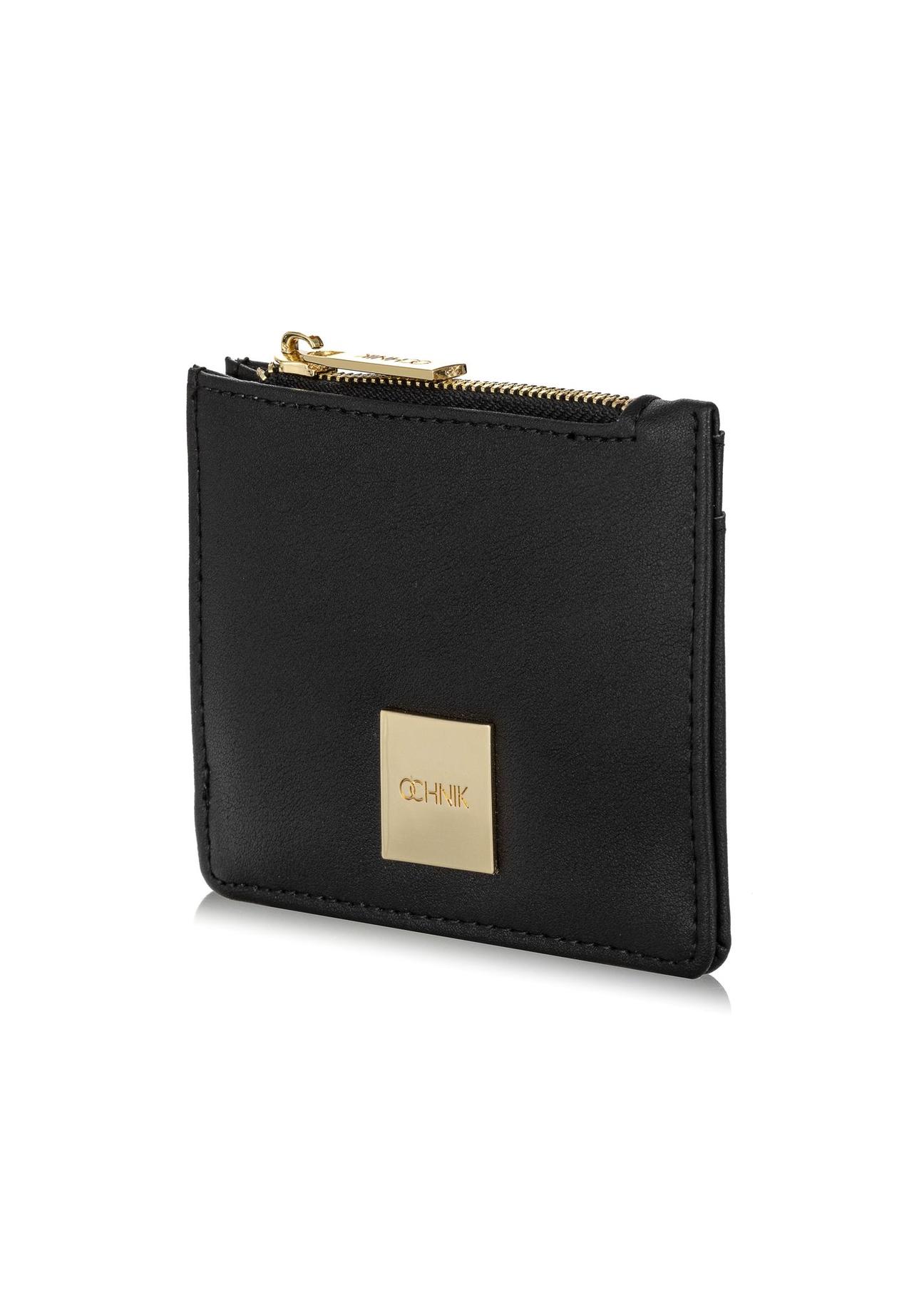 Women's small flat black wallet POREC-0367-99(W24)-02