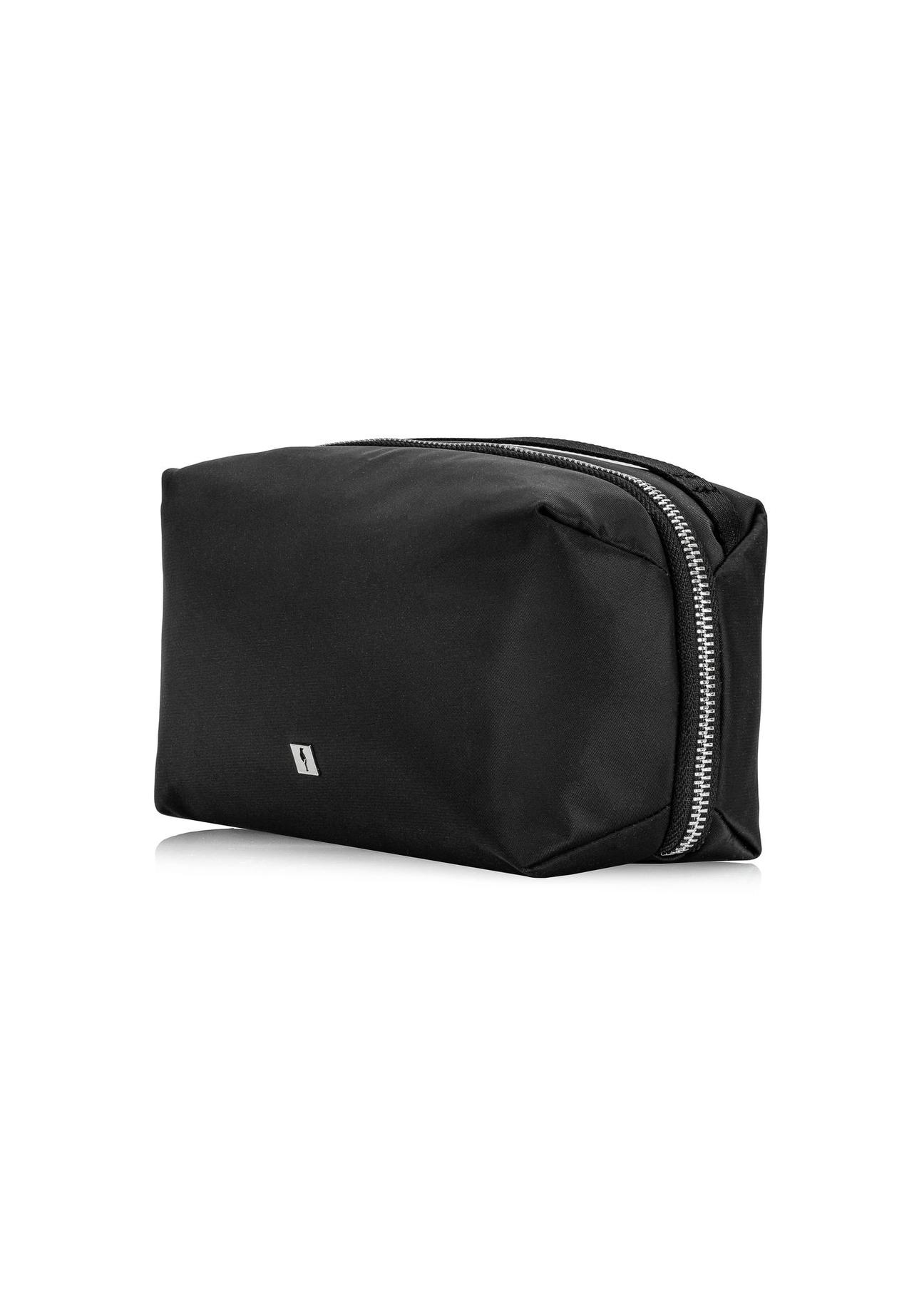 Black capacious nylon cosmetic bag TOREN-0291-99(Z24)-03