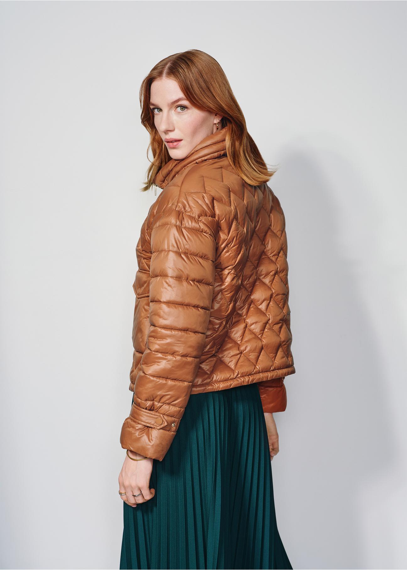 Quilted camel insulated women's jacket KURDT-0537-81(Z24)v-02