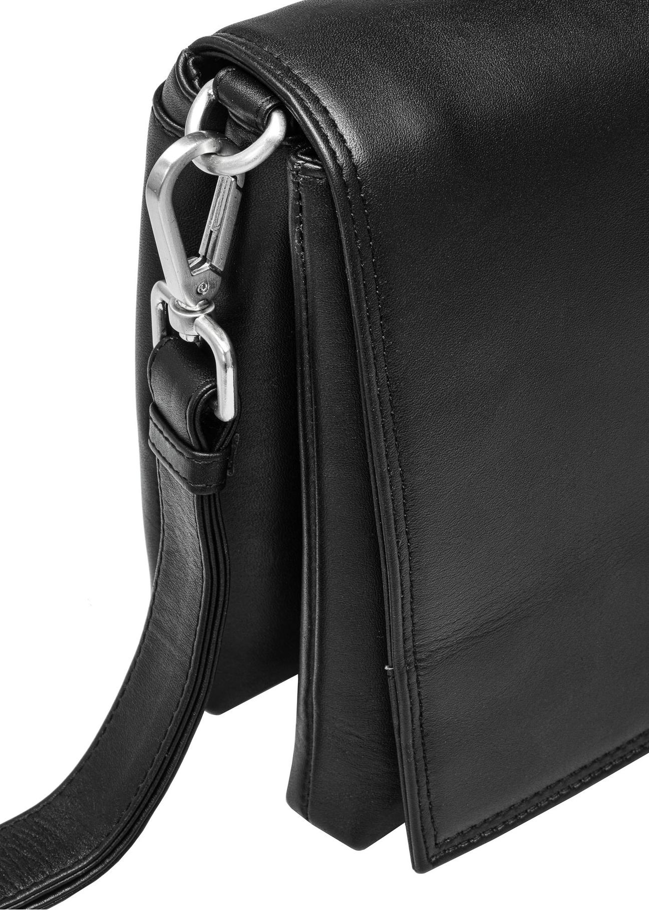 Black leather women's messenger bag TORES-1083-99(W25)