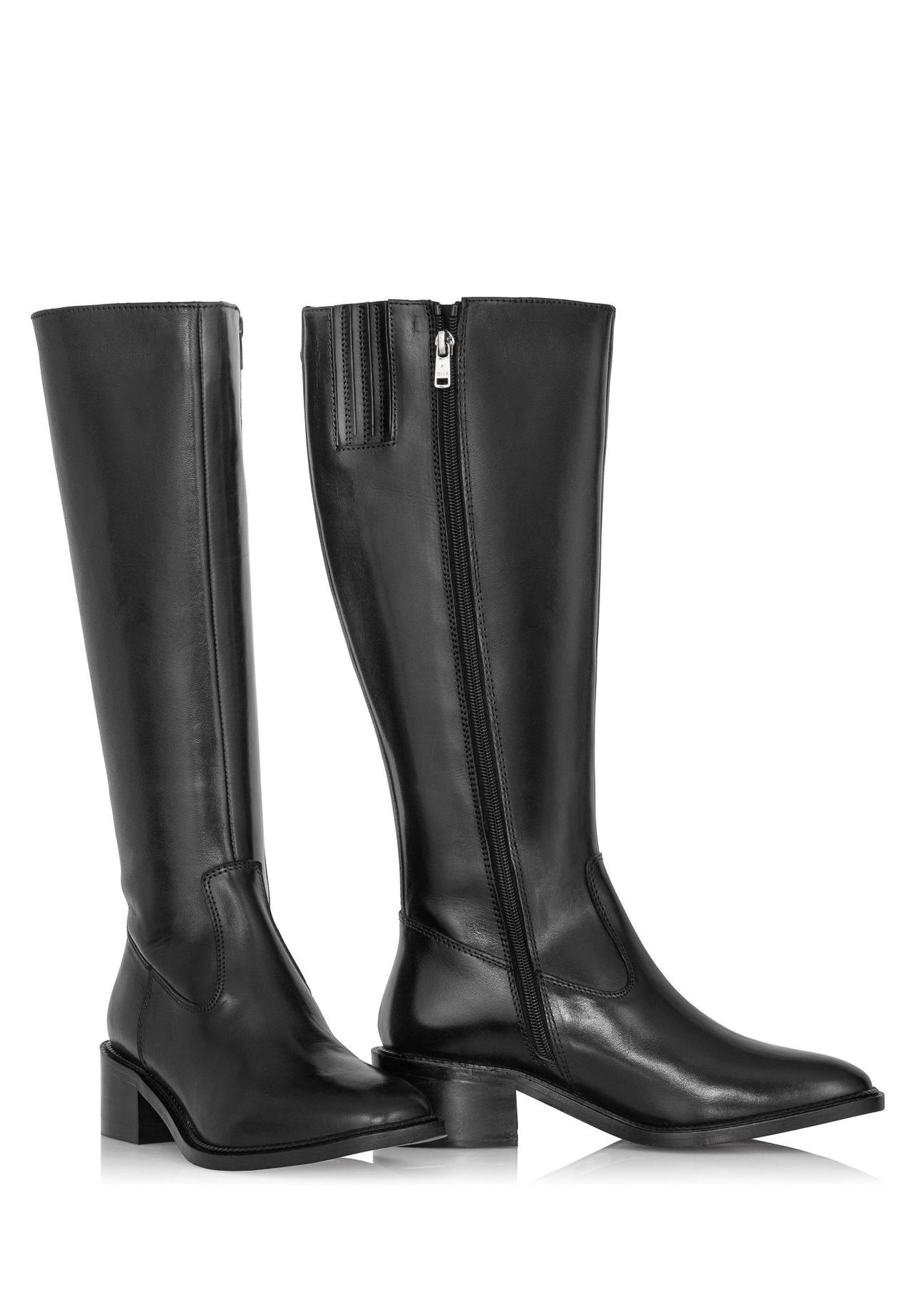 Women's black leather boots BUTYD-1026-99(Z23)-05