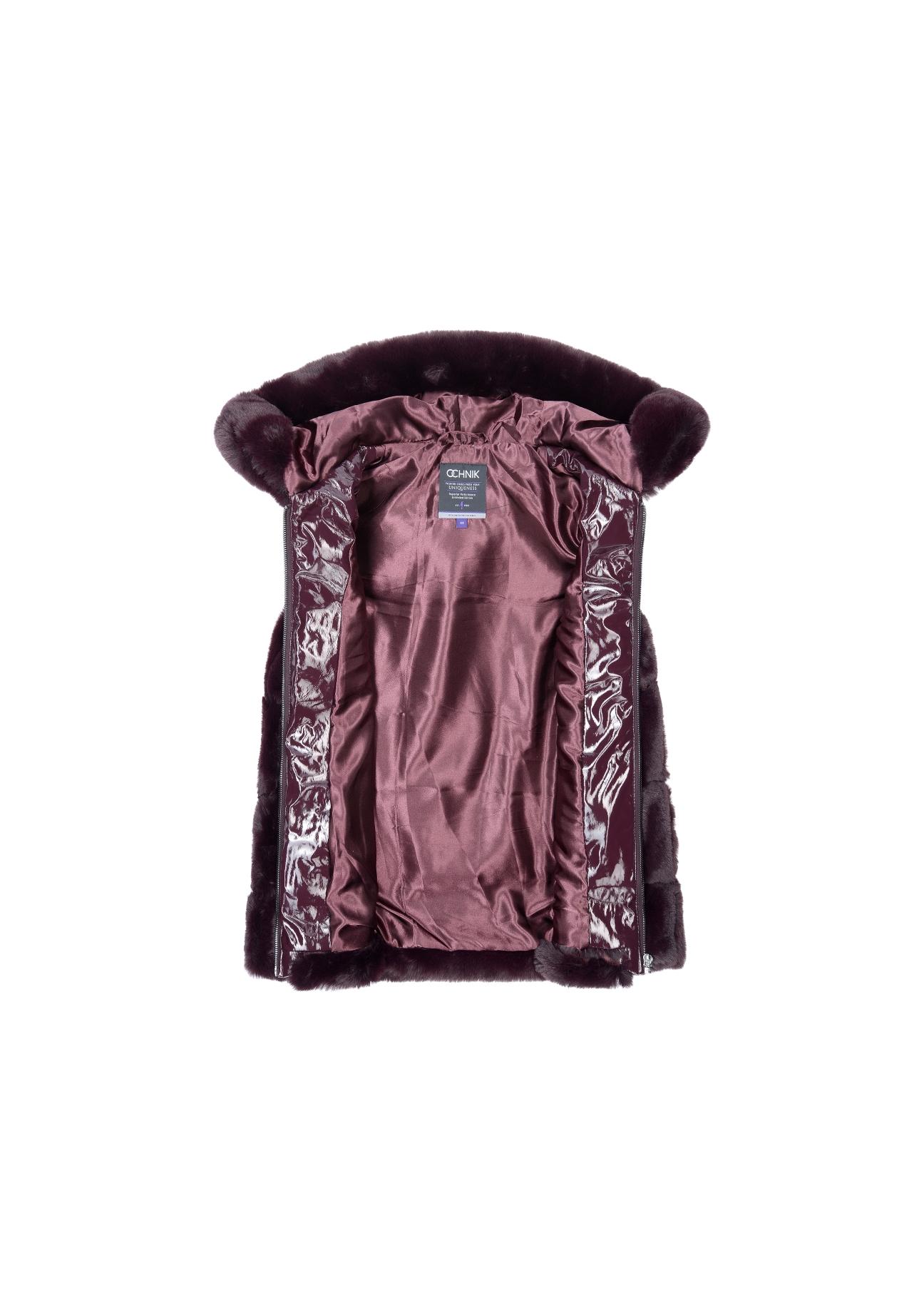 Maroon women's hooded vest KAMDT-0019-49(Z19)-03