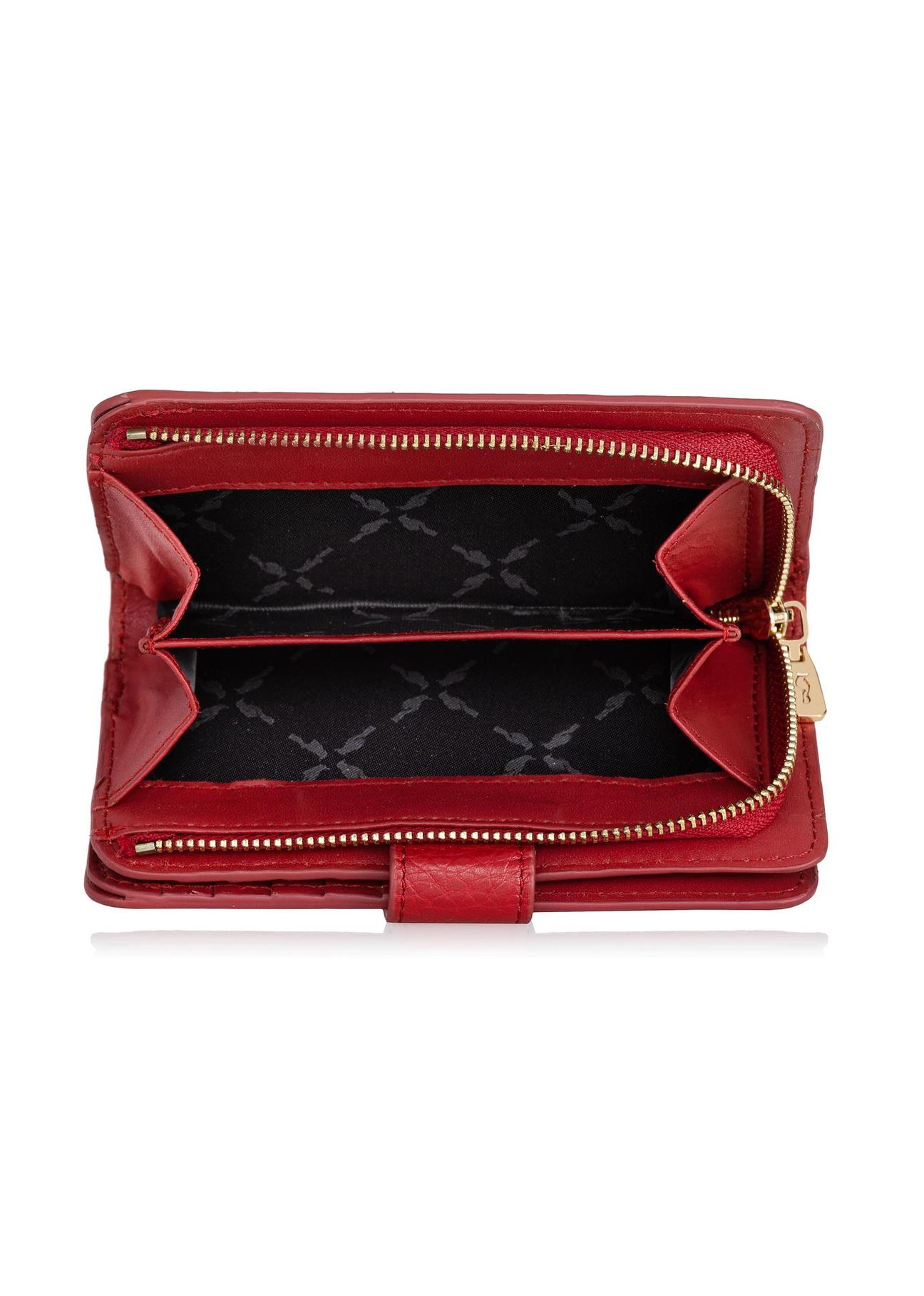 Women's red leather wallet PORES-0896-40(Z23)-04