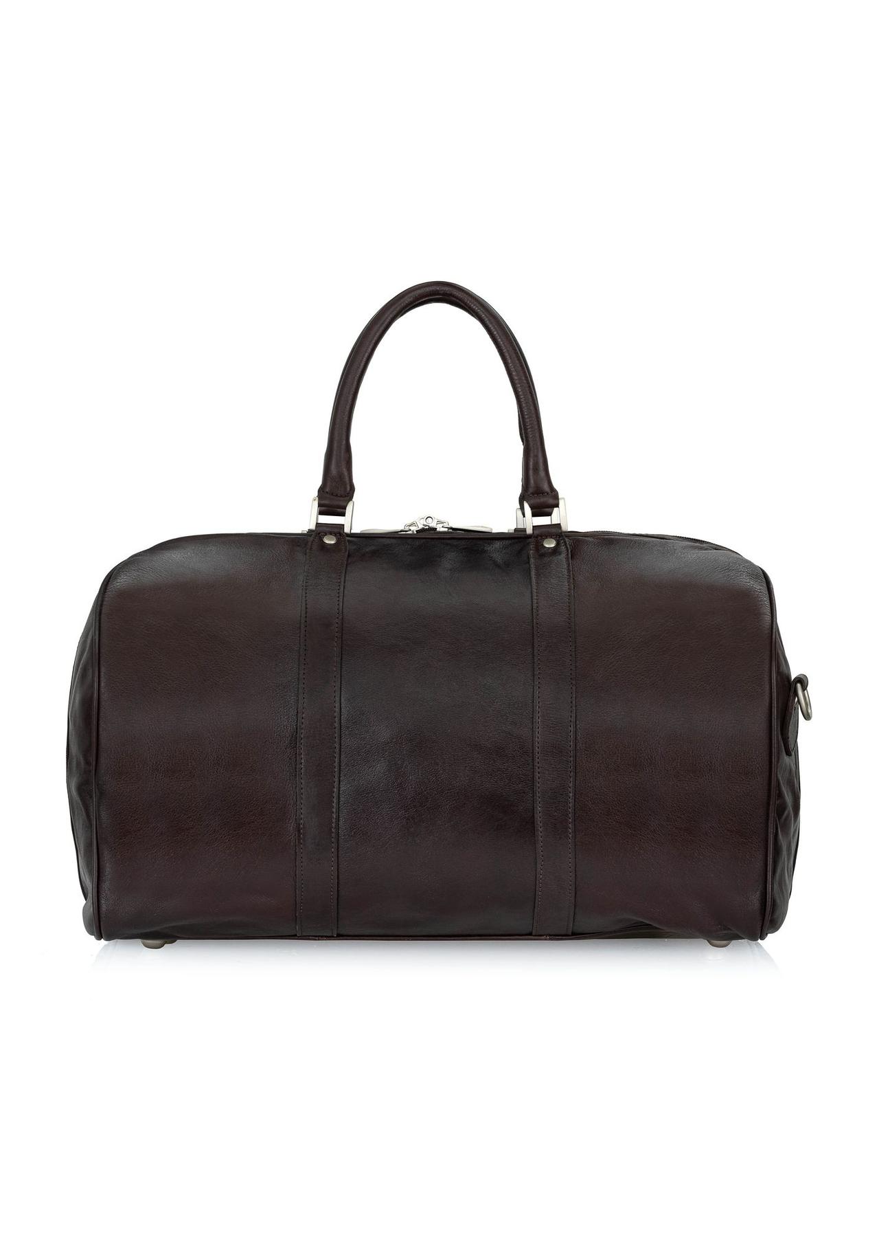 Dark brown leather men's travel bag TB-250-90(KS)-03