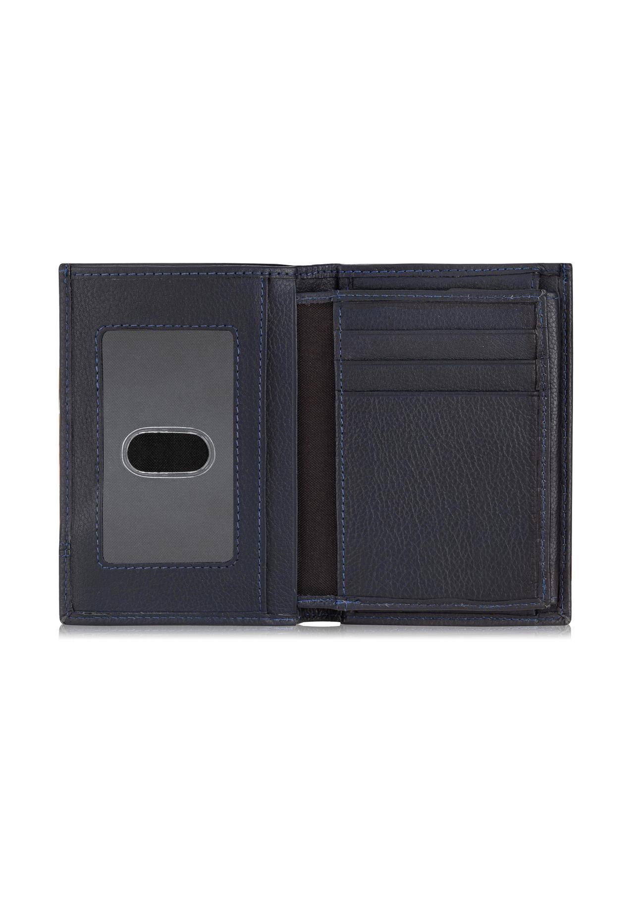 Men's leather wallet with stitching PORMS-0022-69(Z23)-03