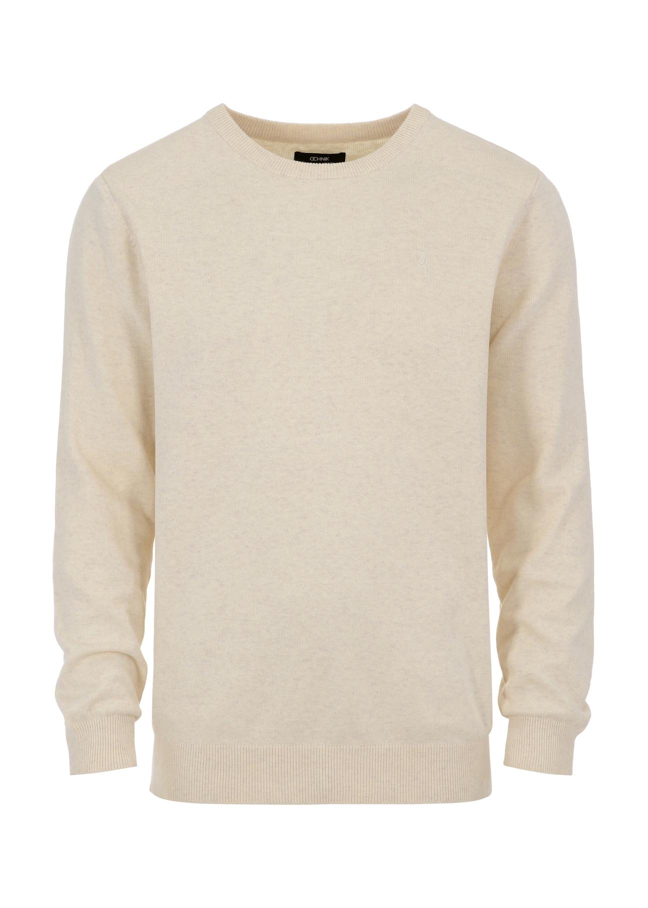 White men's sweater with logo SWEMT-0114-11(Z23)-04