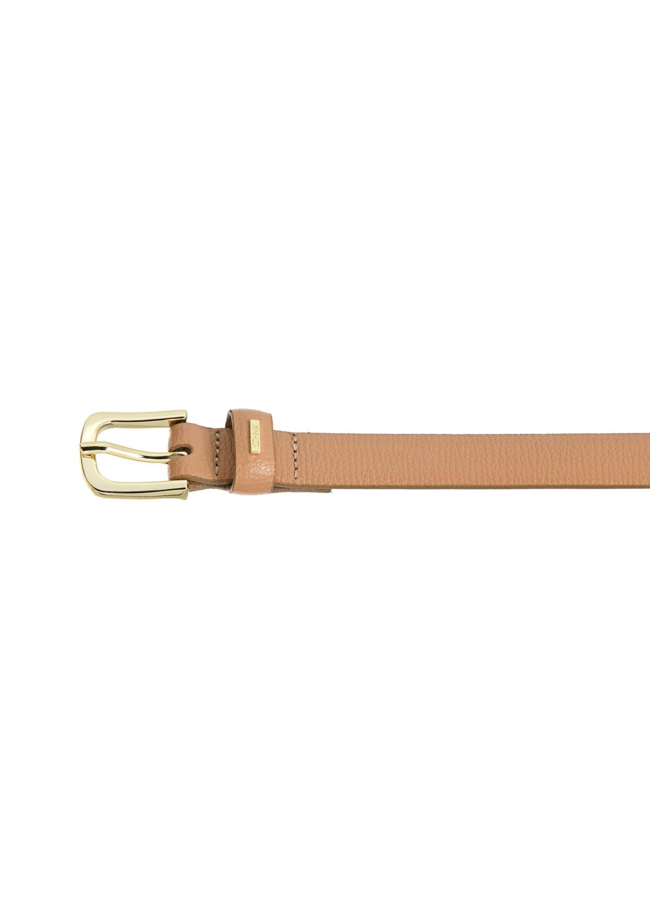 Beige pea leather women's belt PASDS-0301-81(W24)-03