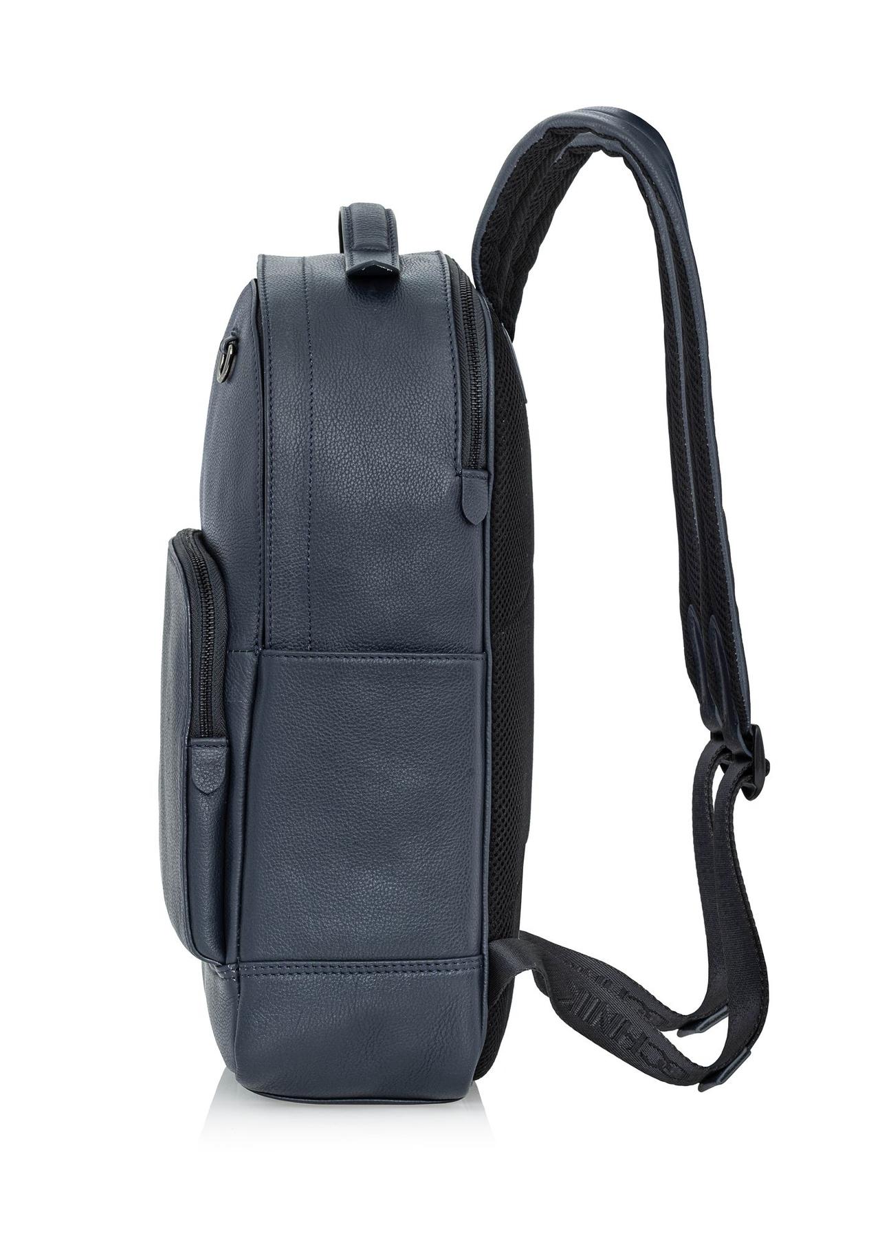 Navy blue men's leather backpack PLCMS-0018D-69(W25)-03