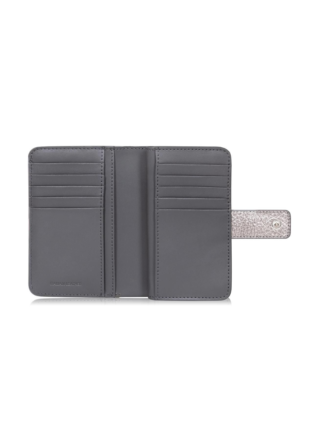 Women's silver leather wallet PORES-0874-92(Z23)-04