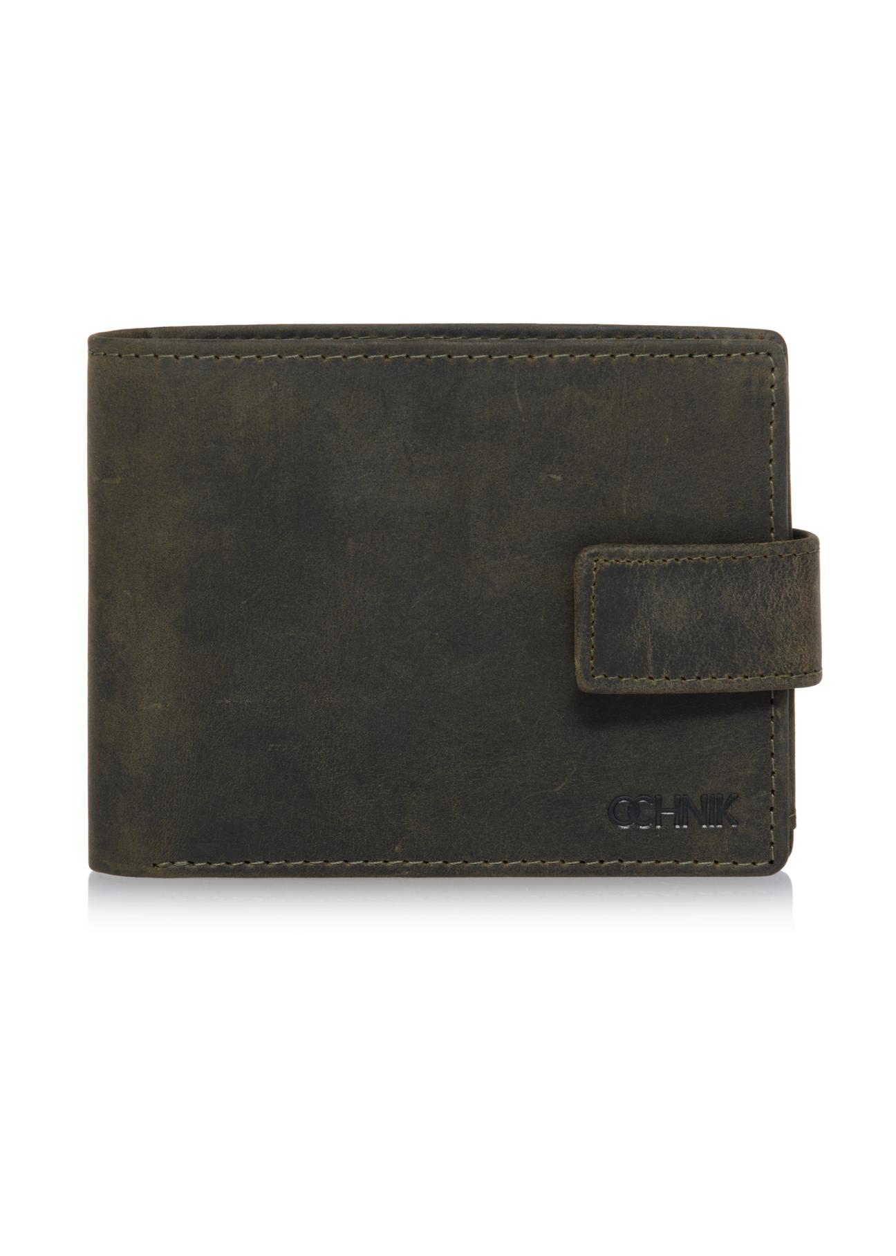 Small khaki leather men's wallet PORMS-0546-54(W23)-01