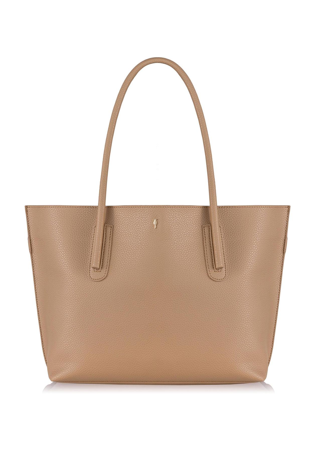 Beige women's shopper bag TOREC-0938-82(W24)-01