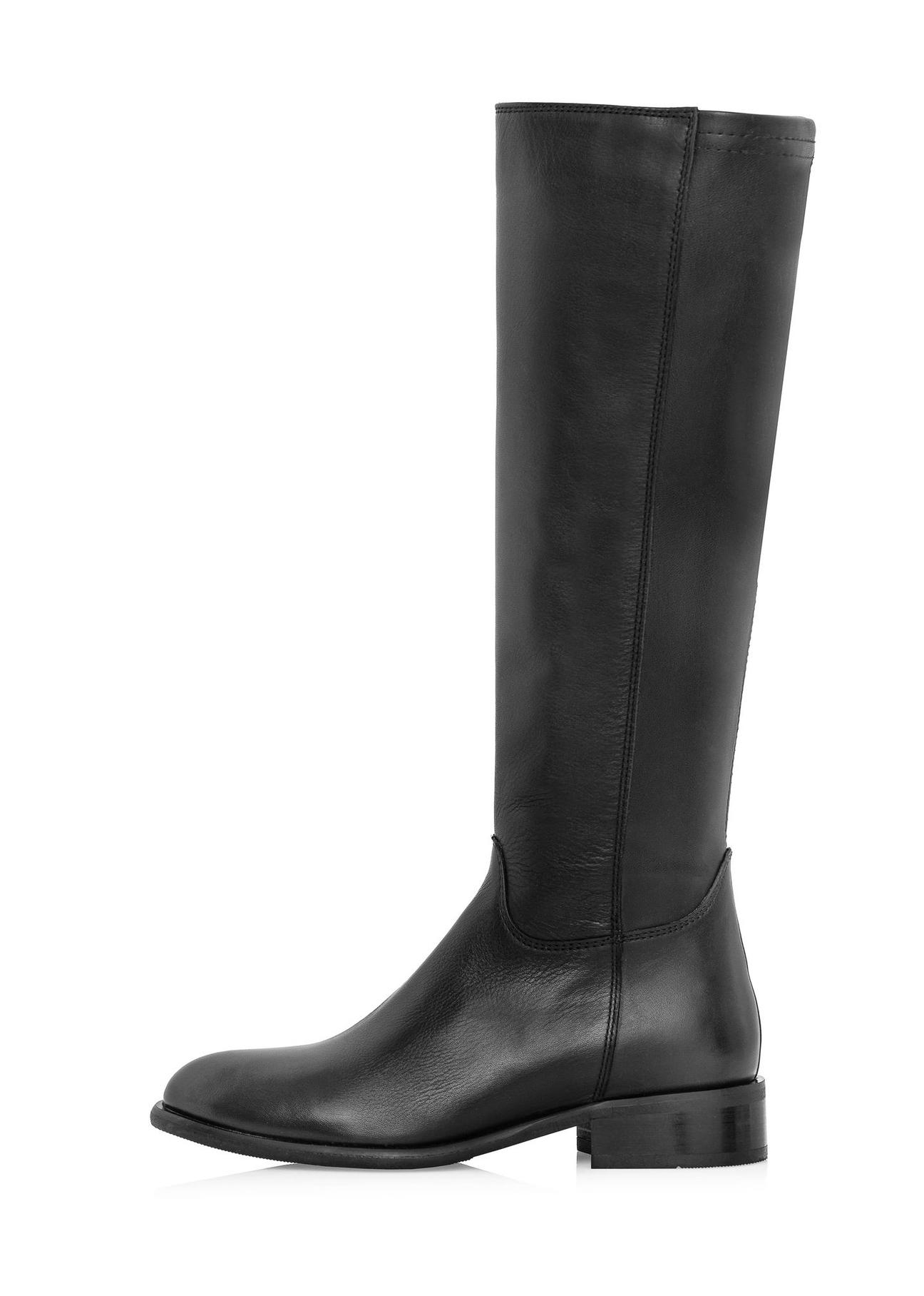 Black leather boots BUTYD-1135-99(Z24)-04