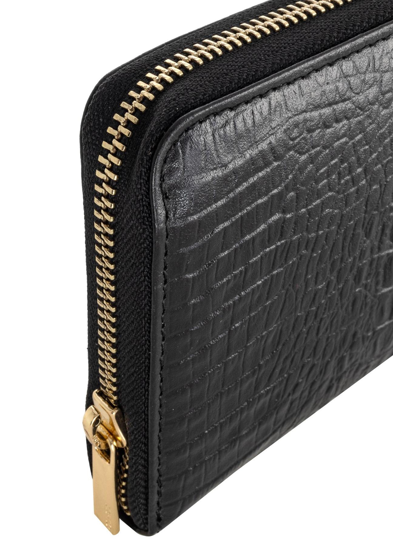 Large black leather women's wallet croco PORES-0905-97(W24)-06