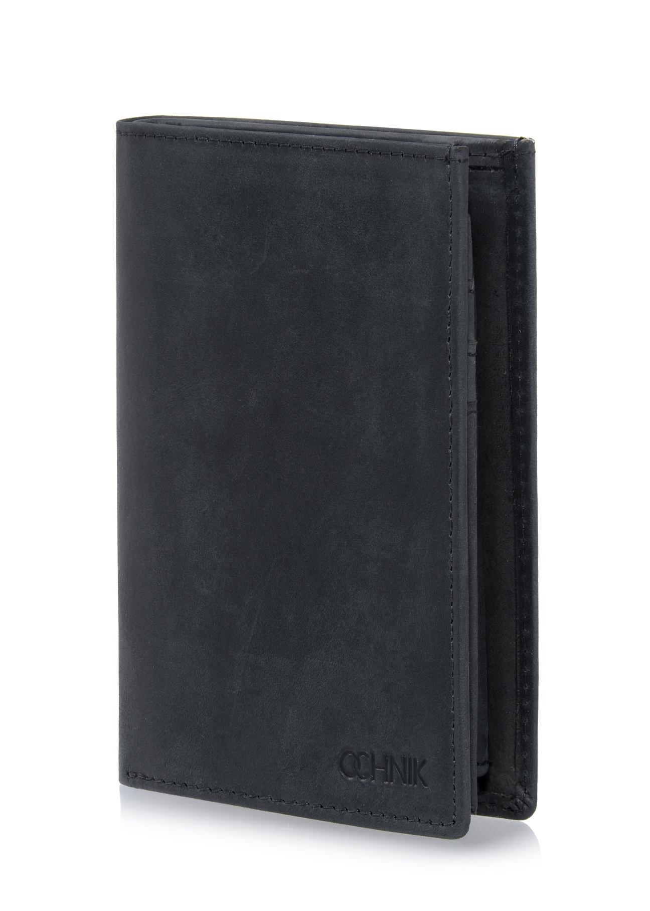 Men's leather wallet black PORMS-0545-99(W23)-05