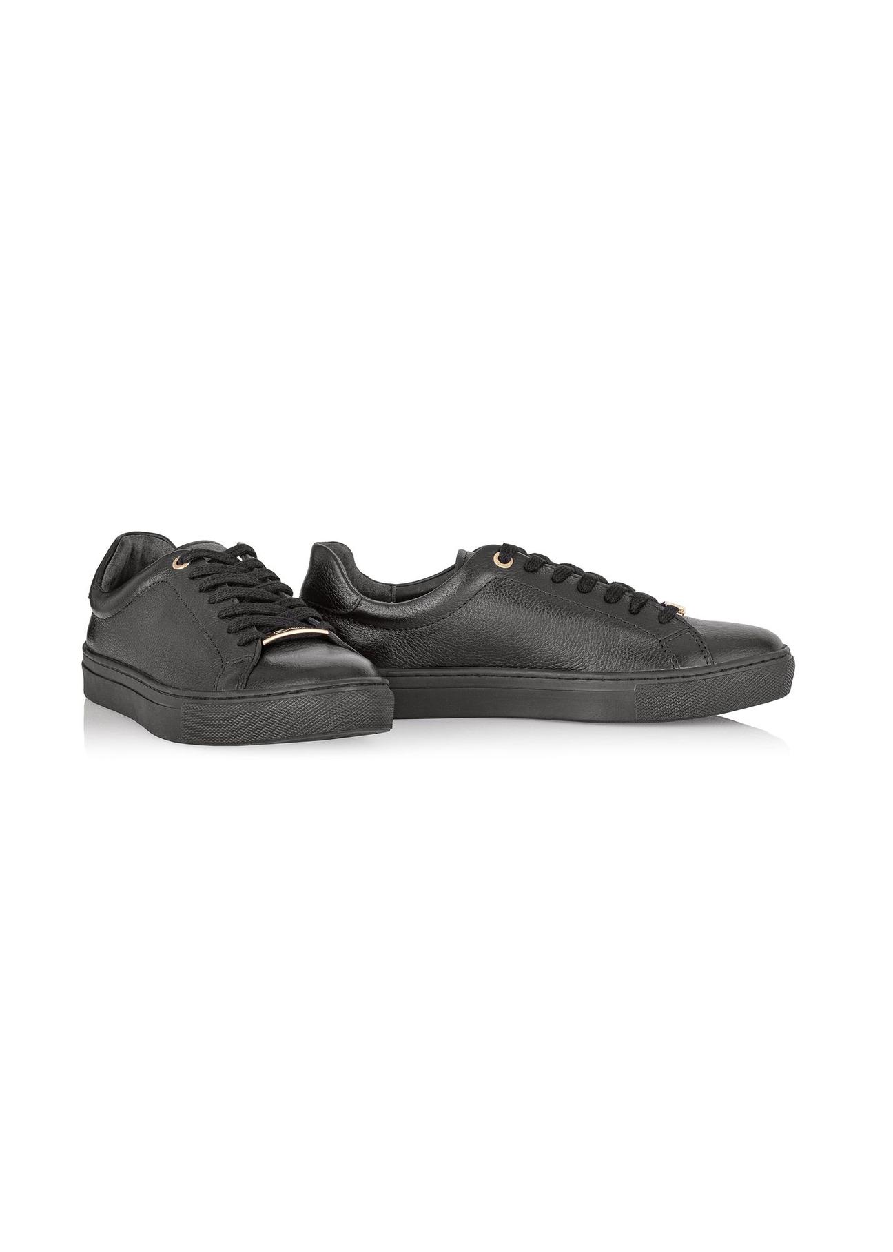 Black leather women's sneakers BUTYD-1068-99(Z24)-04