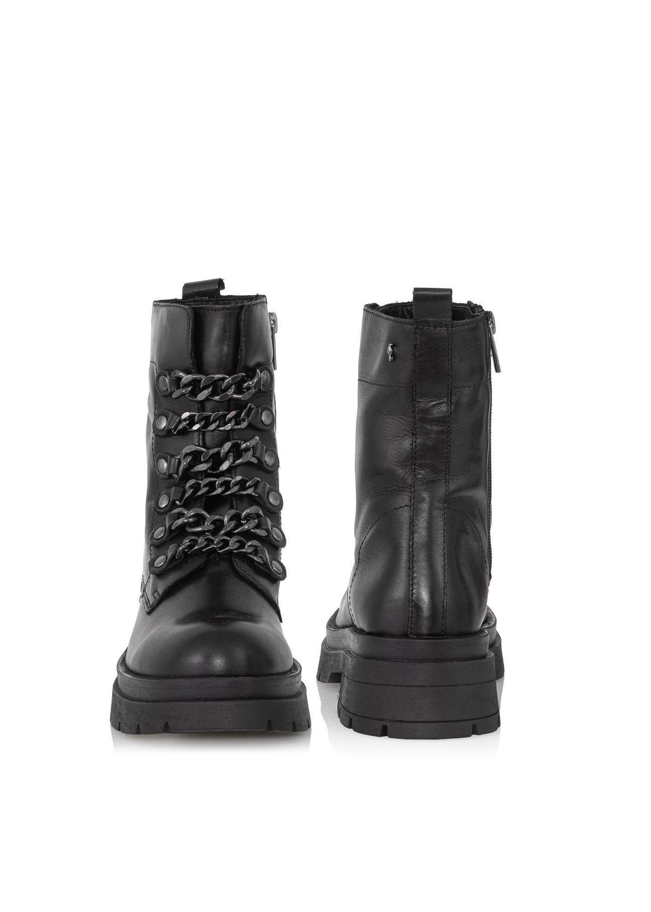 Women's black leather boots BUTYD-0934A-99(Z23)-04