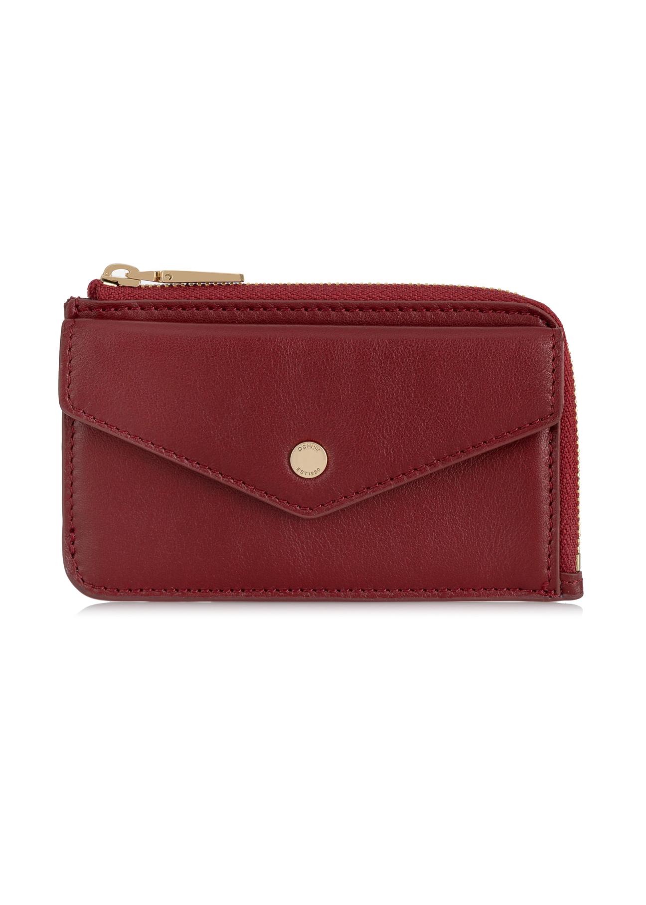 Women's red leather wallet PORES-0866-40(Z23)-01