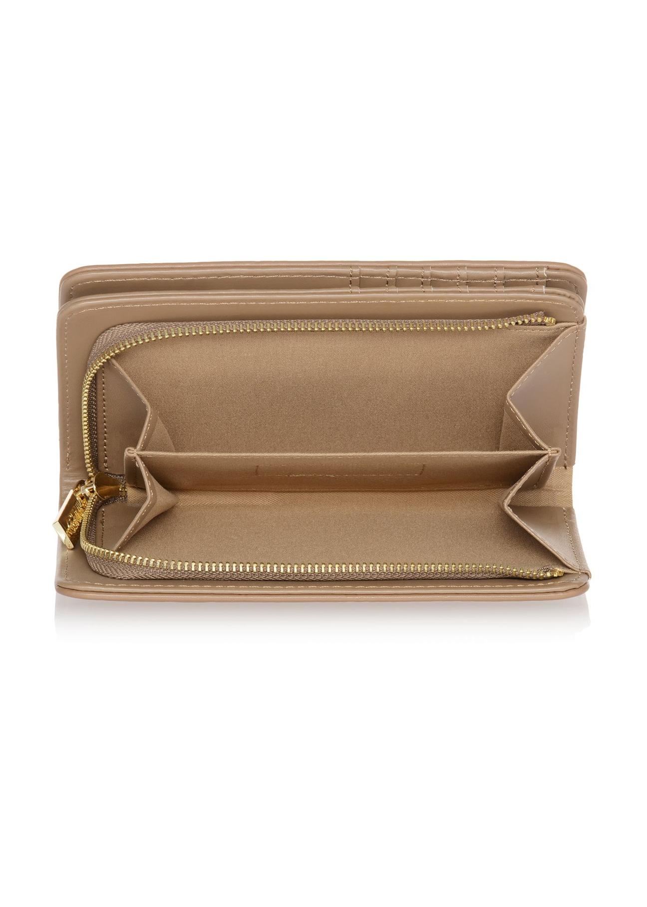 Beige women's wallet with monogram POREC-0348-81(Z24)-05