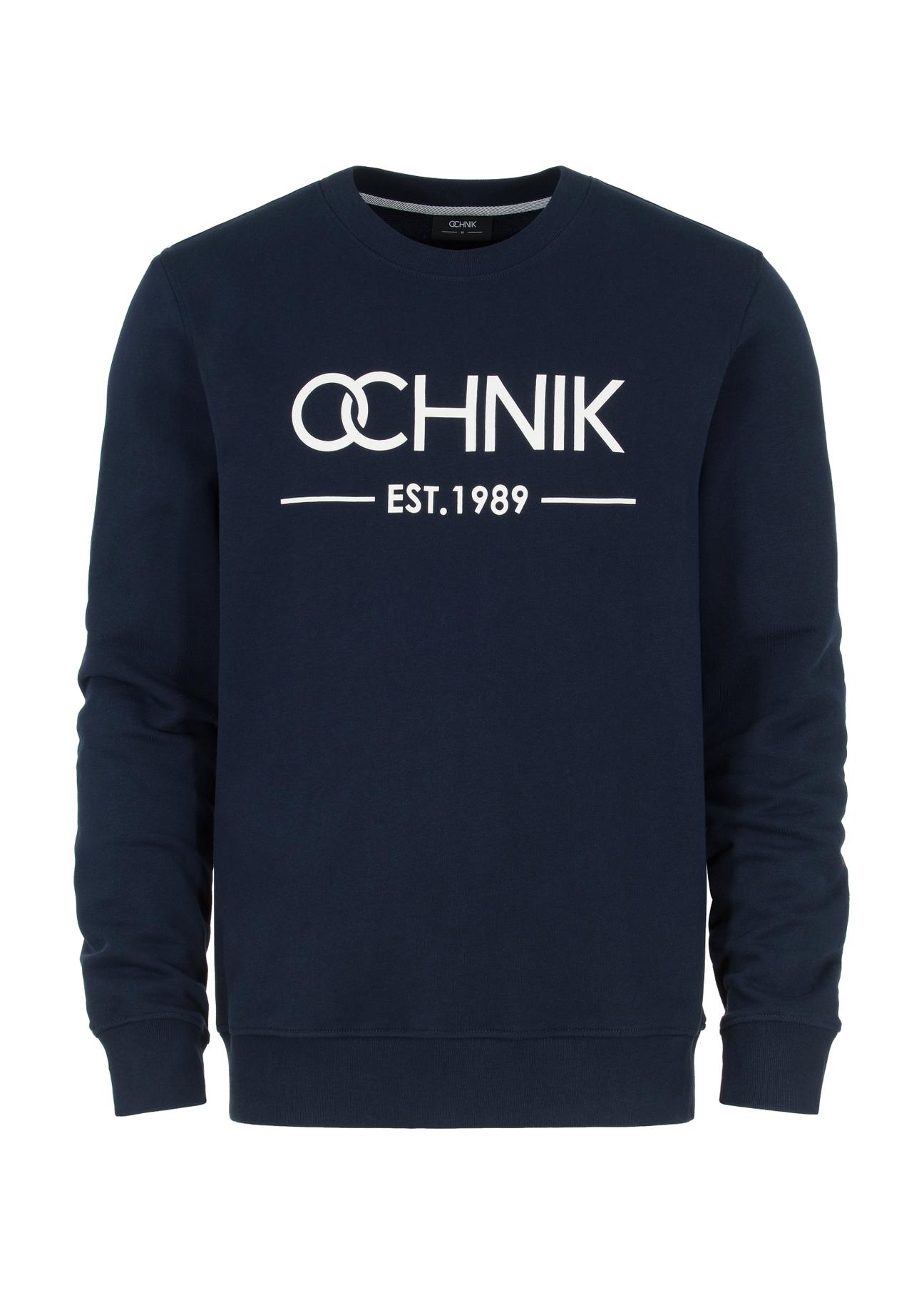 Navy blue men's sweatshirt with logo BLZMT-0058-69(W23)-03