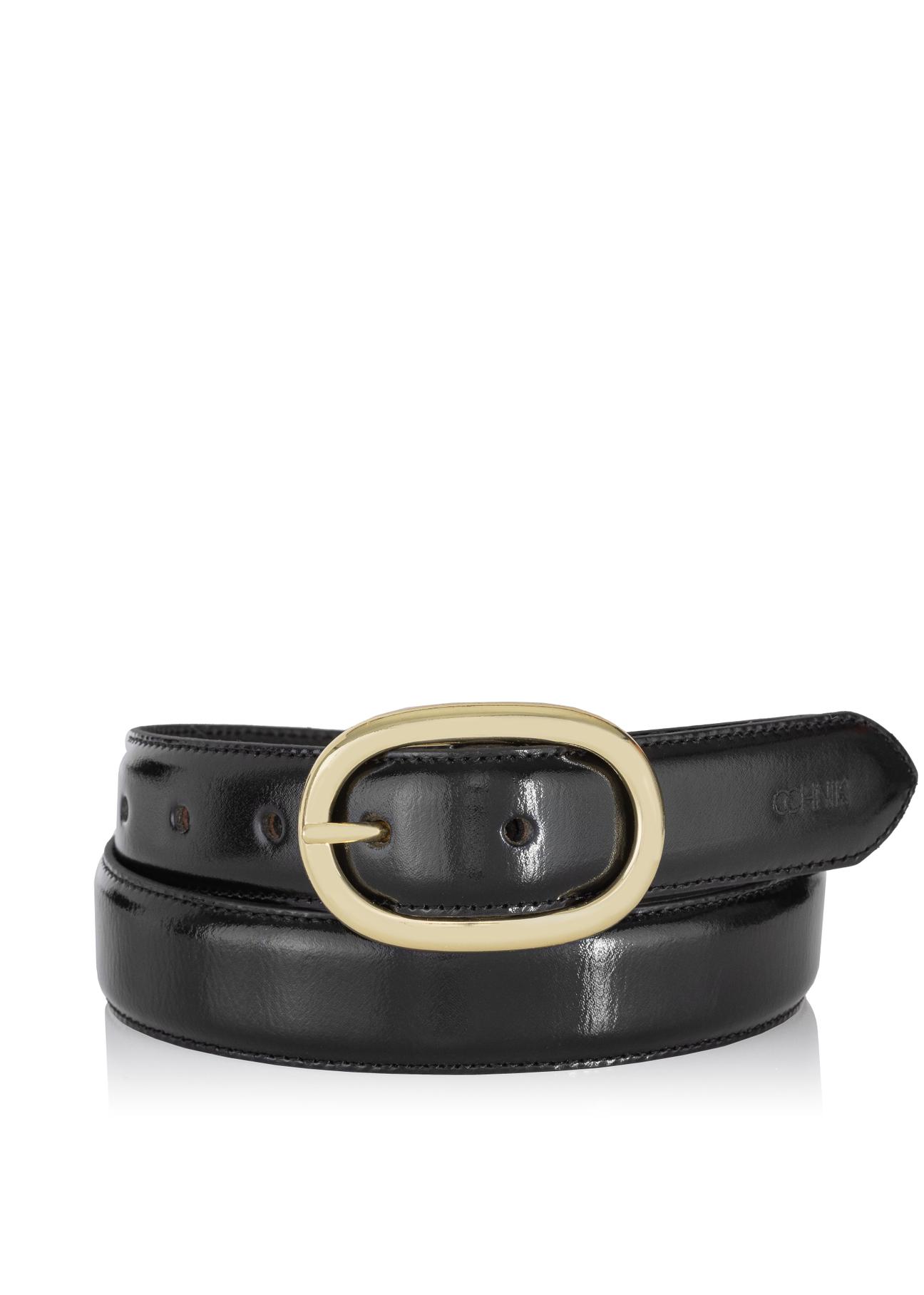 Women's black leather belt PASDS-0282-99(Z23)-01