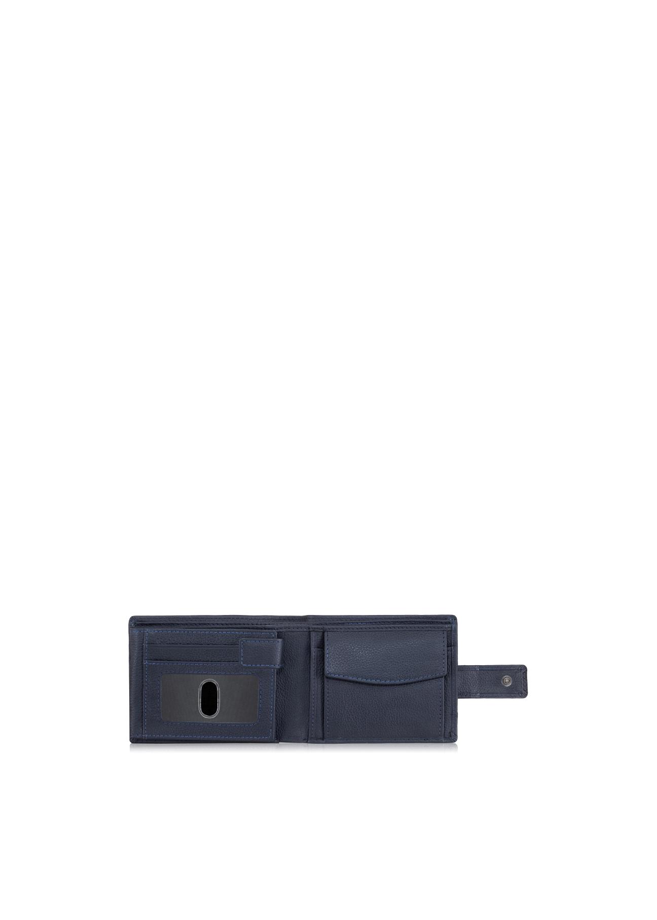 Men's navy blue leather wallet PORMS-0011-69(W24)-03