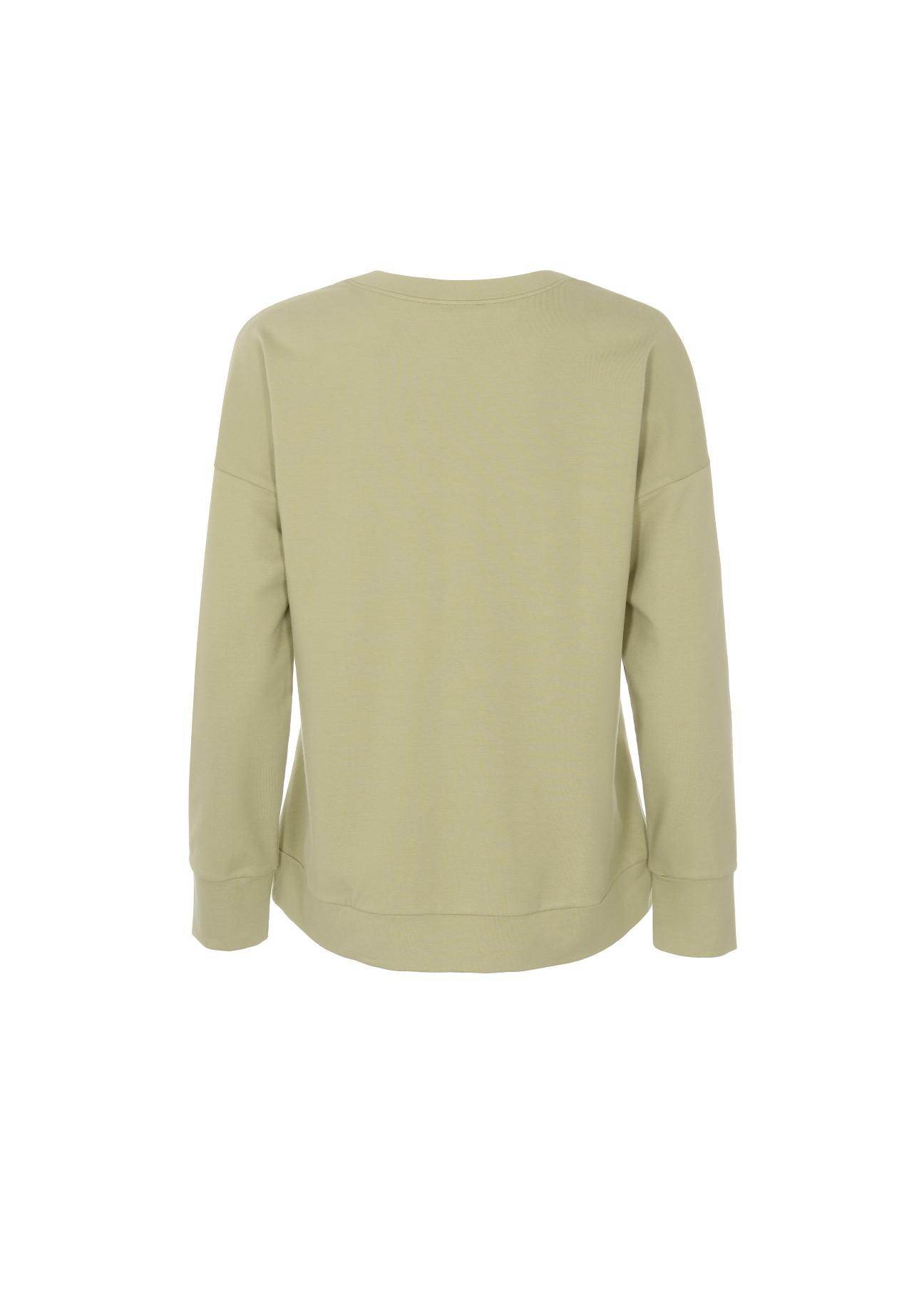 Women's pistachio sweatshirt with monogram BLZDT-0070-55(W23)-04