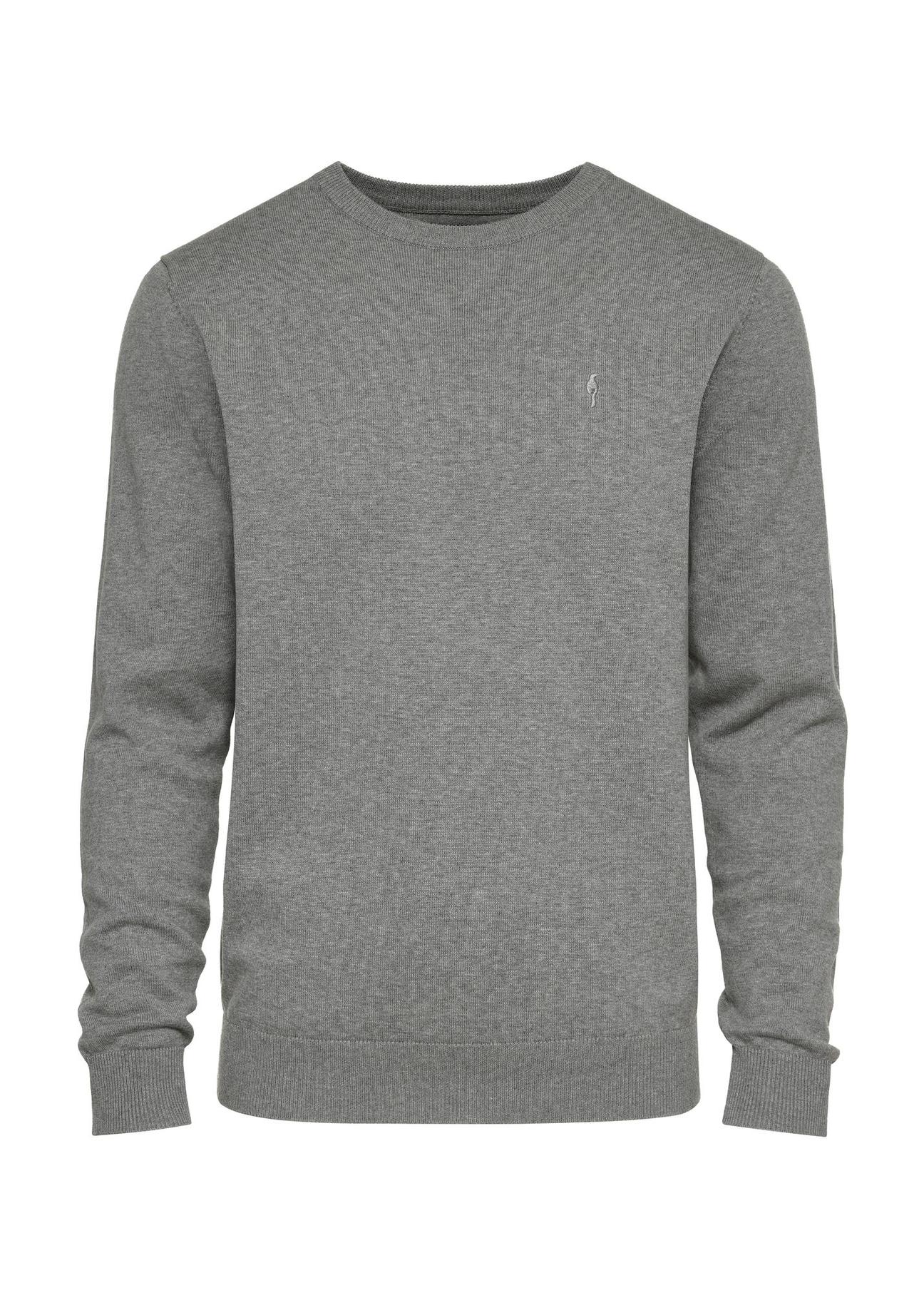 Light gray men's sweater with a logo SWEMT-0114-91(Z24)-01