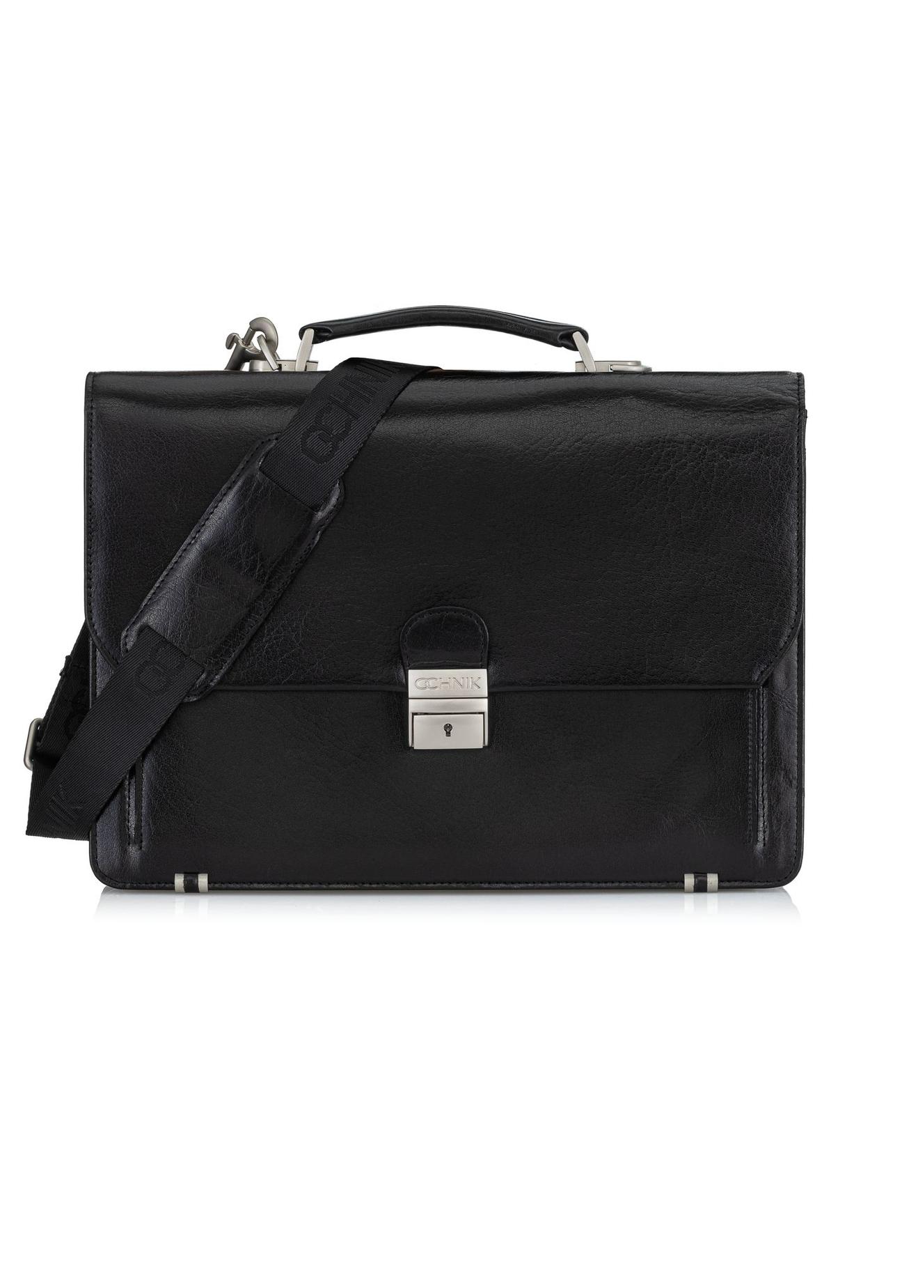 Black leather briefcase VB-200A-99(KS)-01