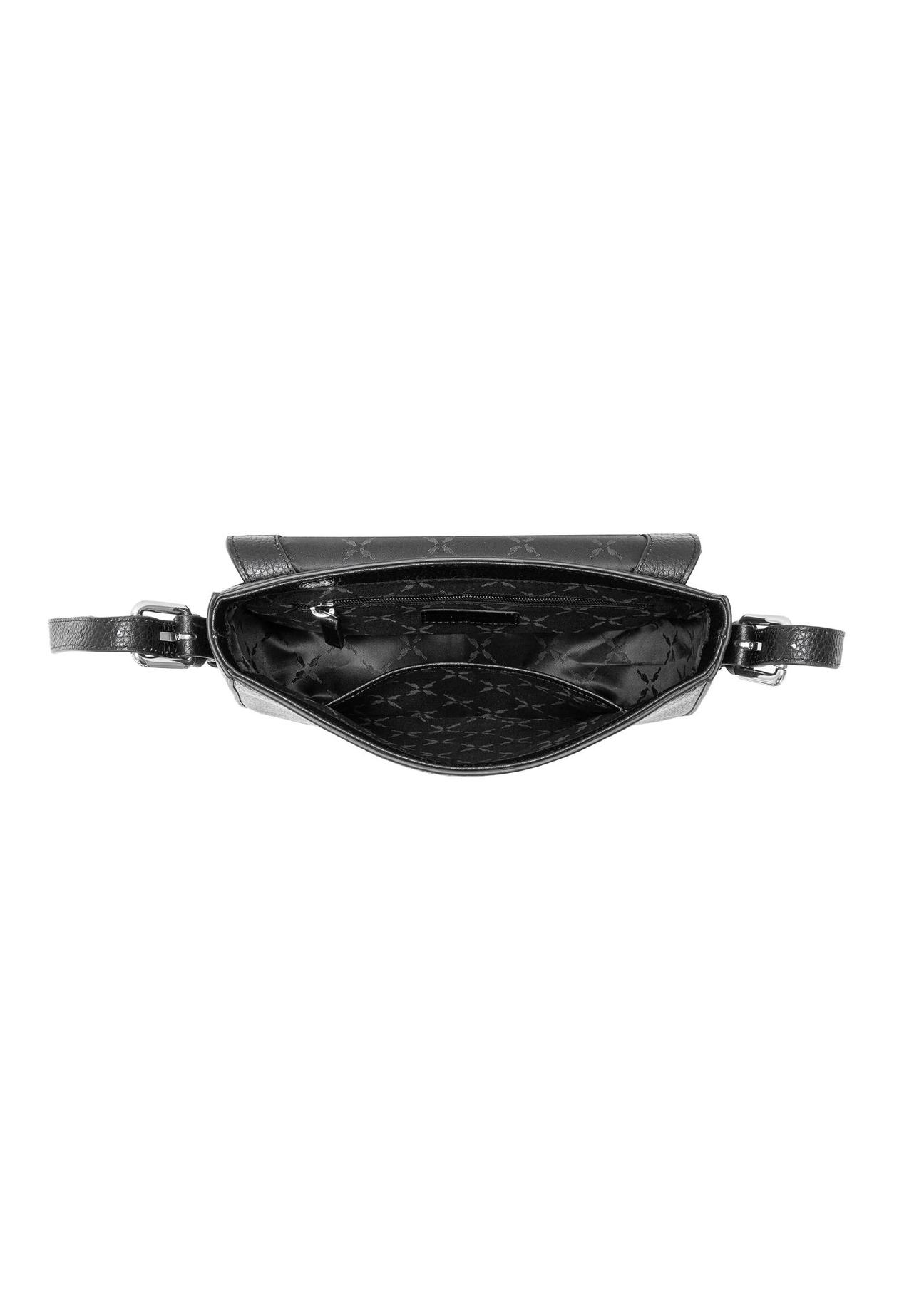 Black leather women's postbag TORES-0985-99(Z24)-05