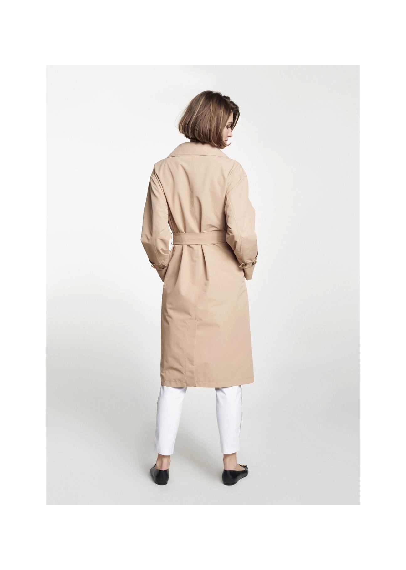 Classic beige women's coat KURDT-0292-81(W22)-03