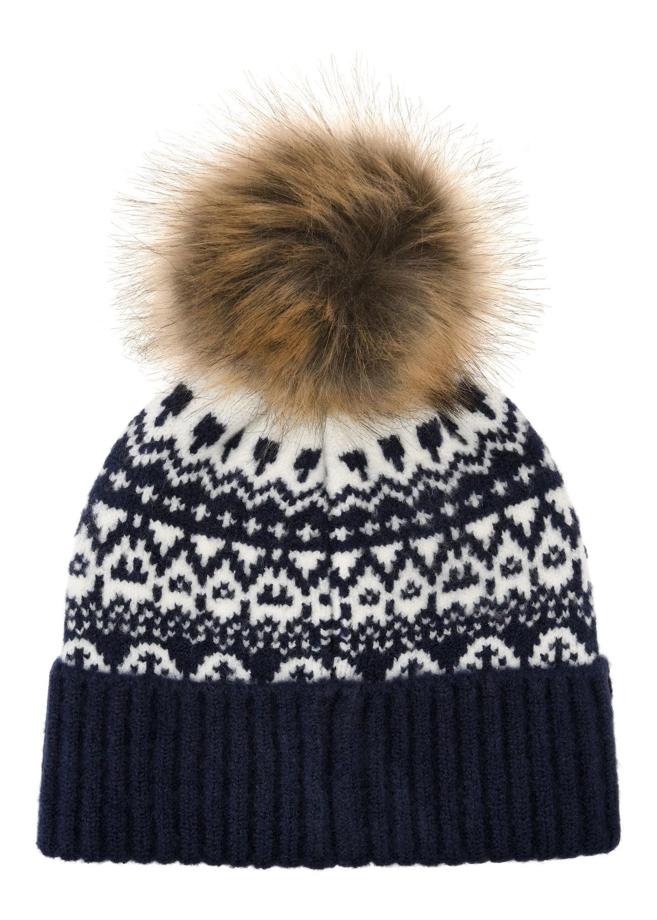 Navy blue men's winter hat CZAMT-0073-69(Z24)