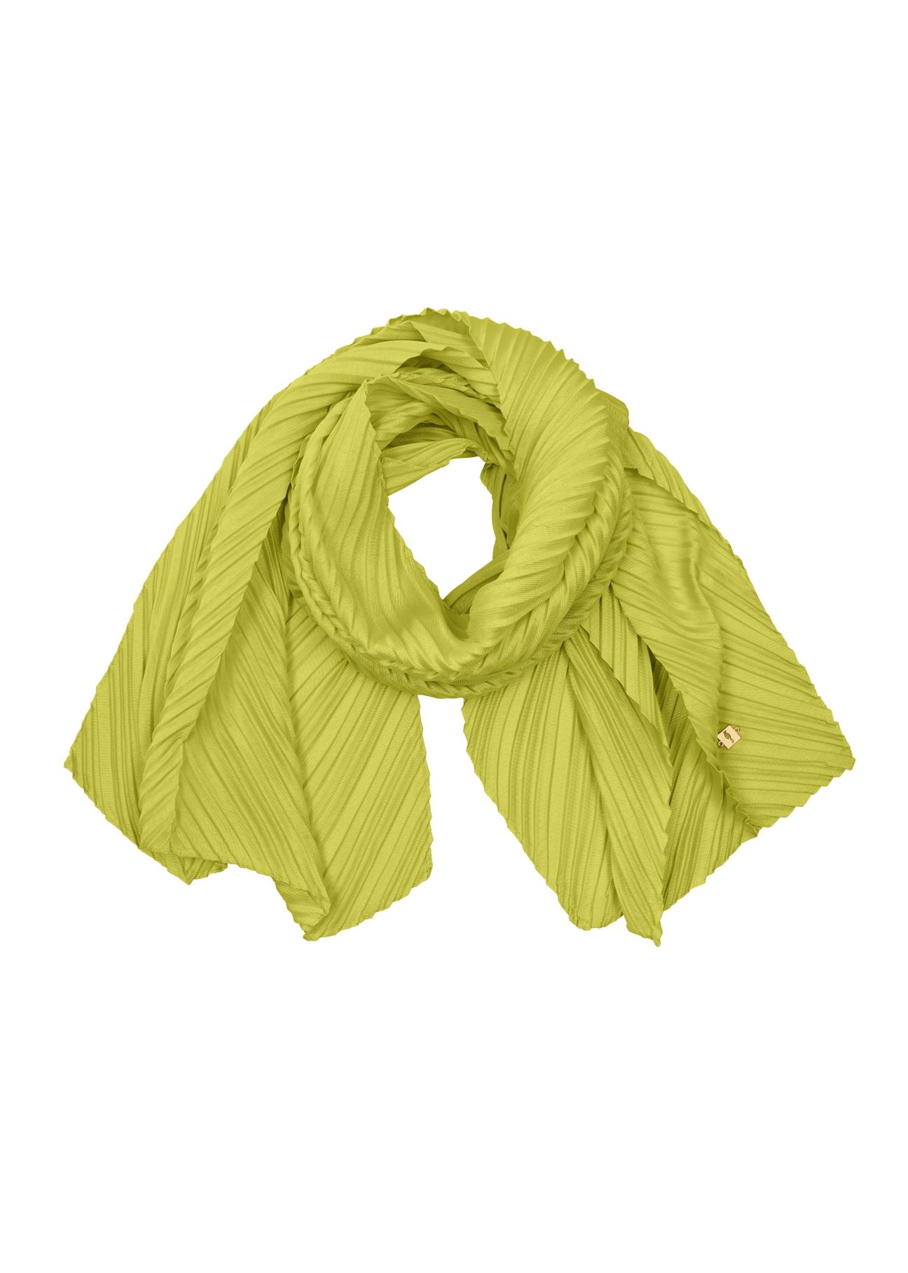 Women's lime green scarf with crinkle SZADT-0157-52(W24)-04