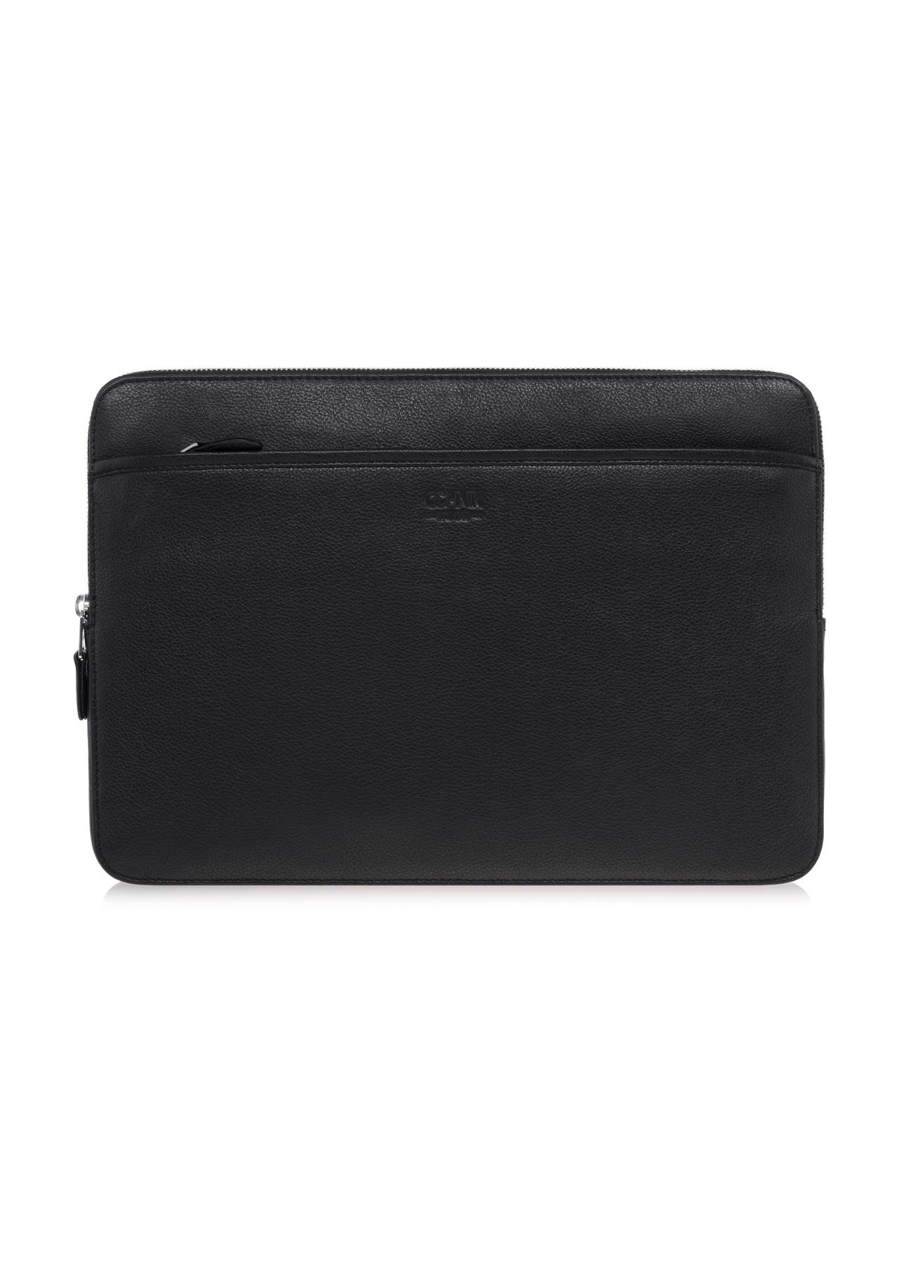 Men's black leather briefcase TORMS-0286A-99(W24)-01