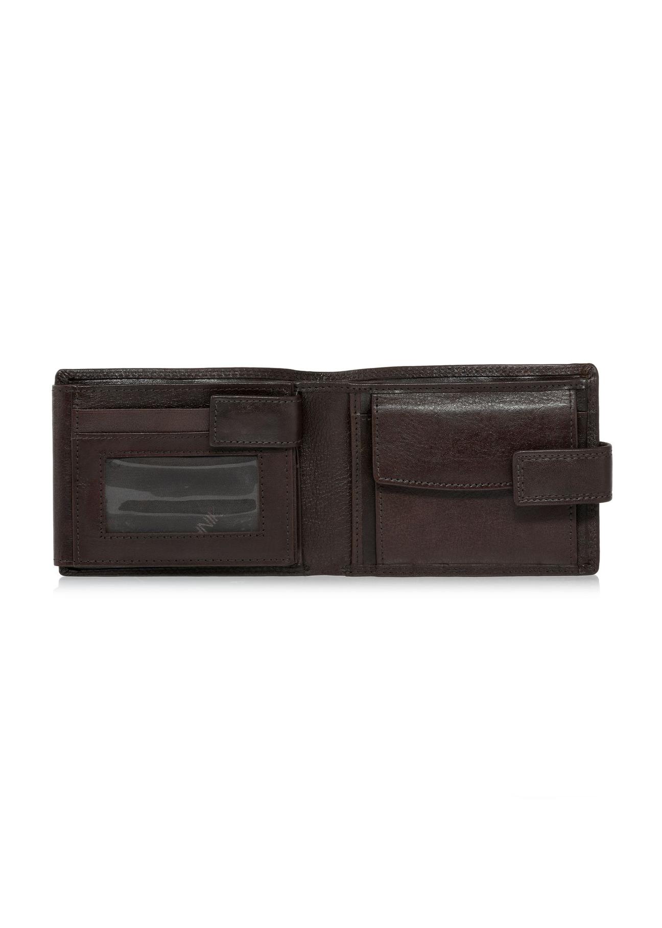 Leather clasp brown men's wallet PORMS-0606-89(W24)-04