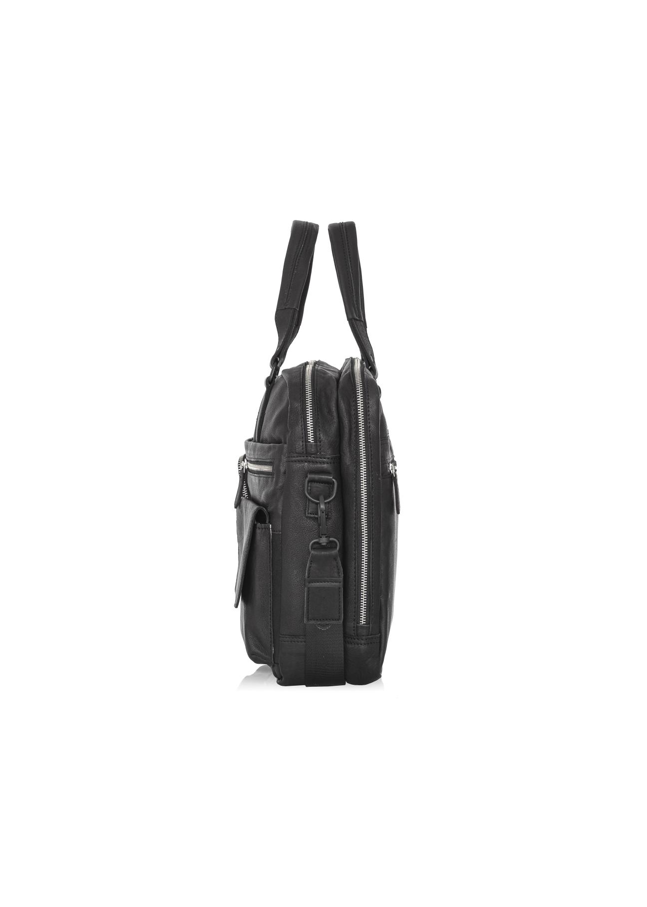 Black leather men's bag TORMS-0047N-99(Z24)-03