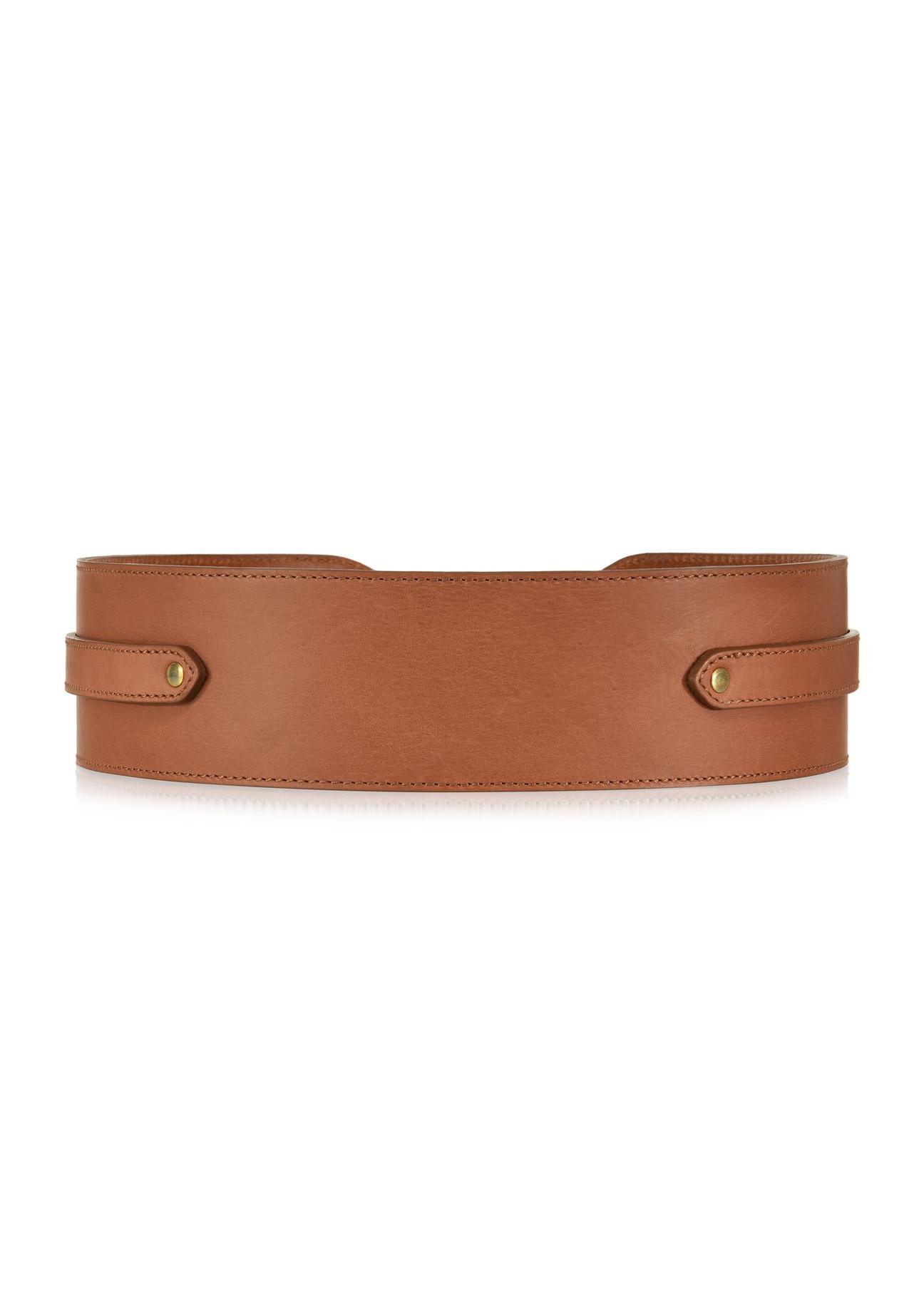 Brown wide leather belt for women PASDS-0309-88(W24)-02