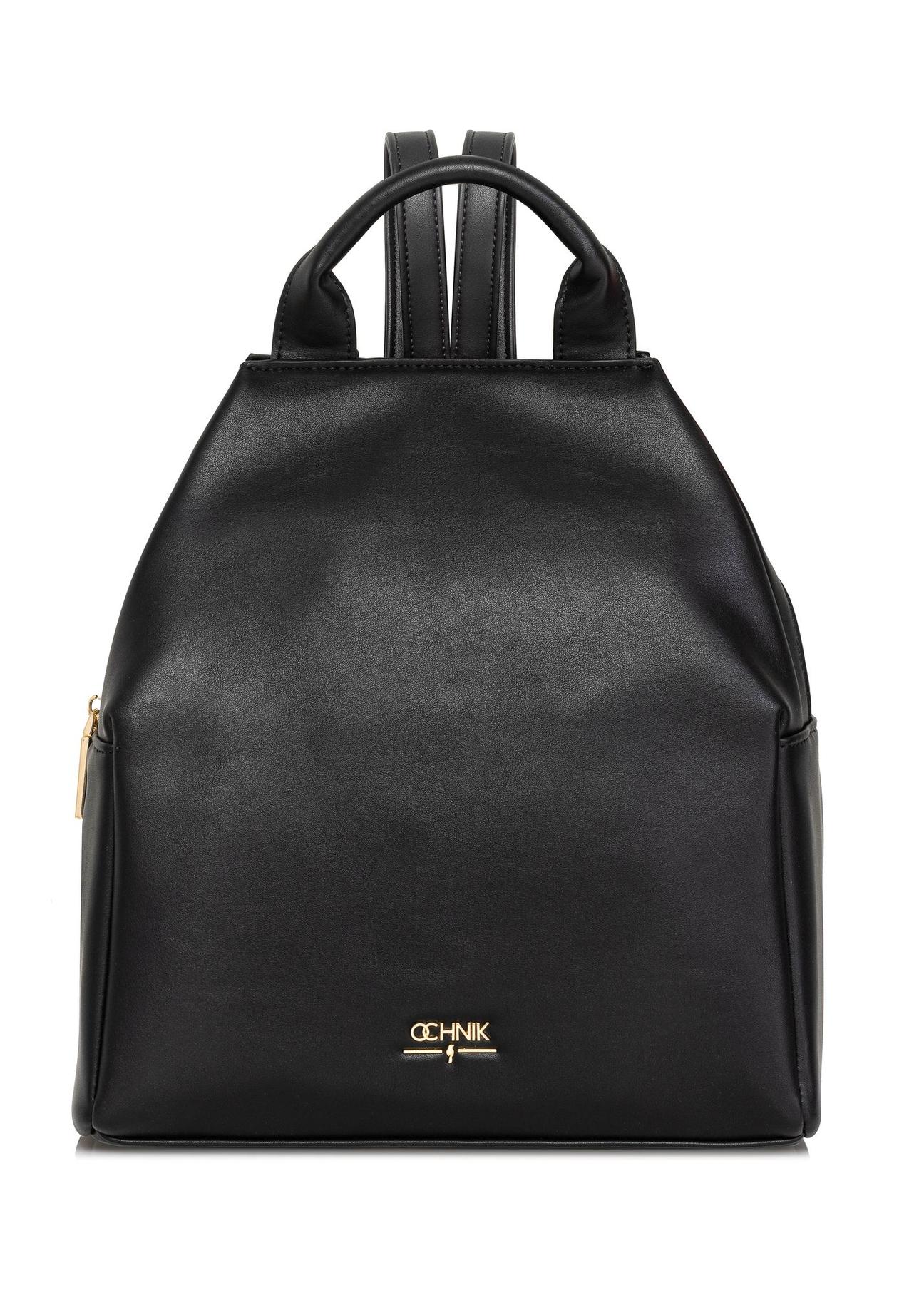 Black women's backpack made of imitation leather TOREC-0923A-99(W25)