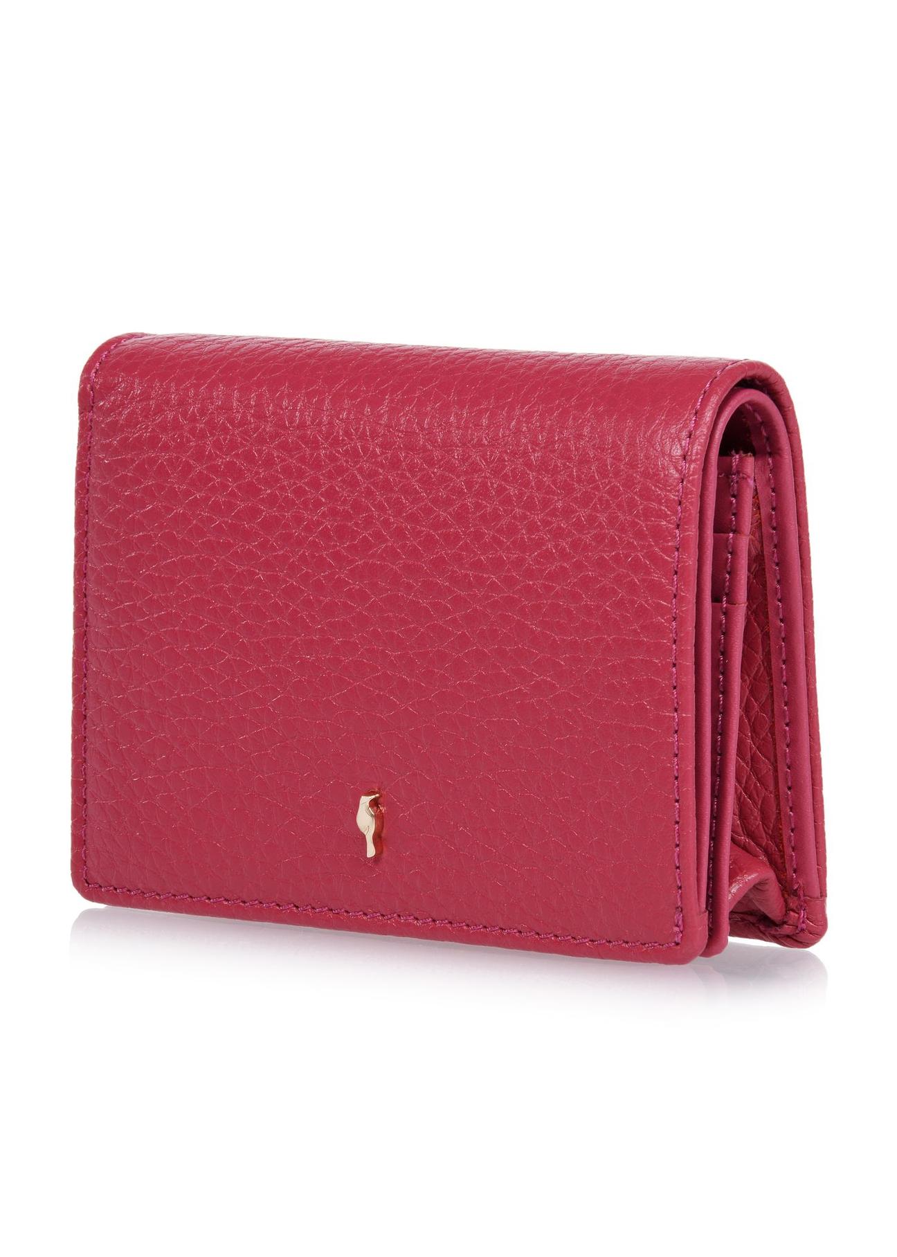 Pink leather women's wallet with RFID protection PORES-0807RFID-34(W24)-03